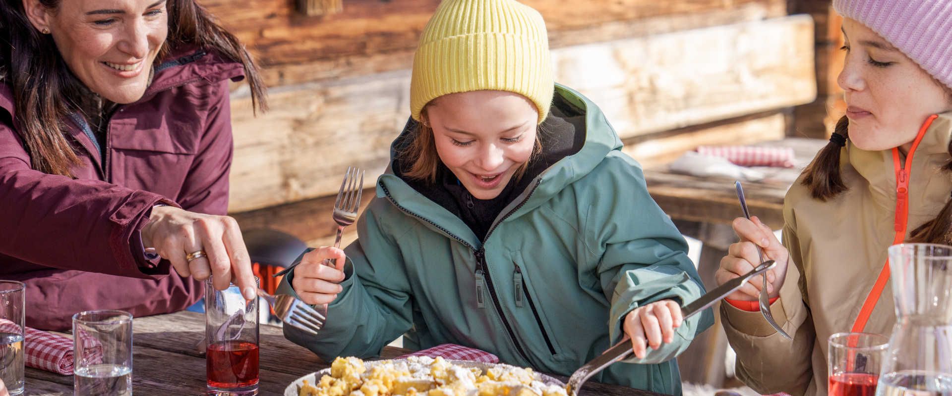 Family enjoys Kaiserschmarrn