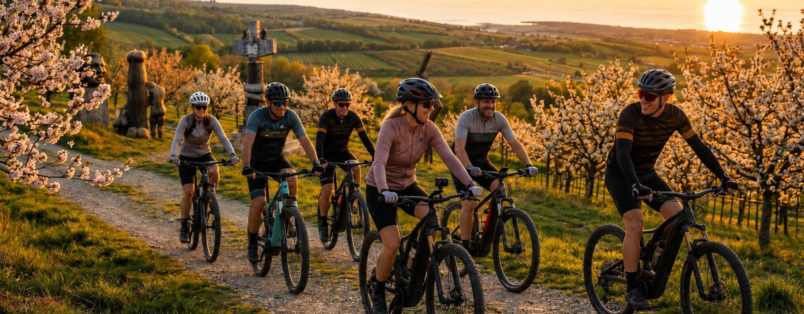 Group of people on e-bikes