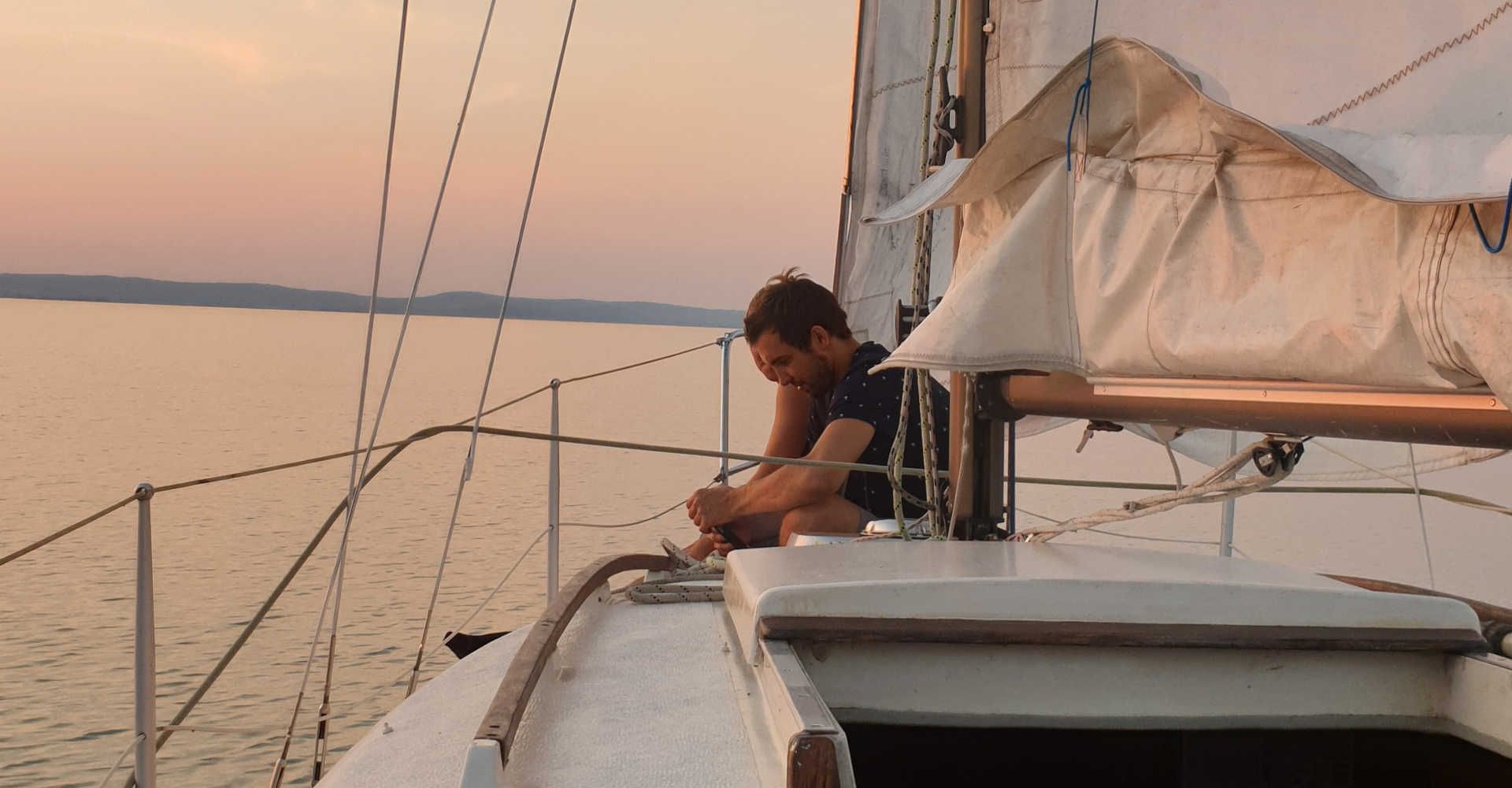 Sunset on a Sailboat