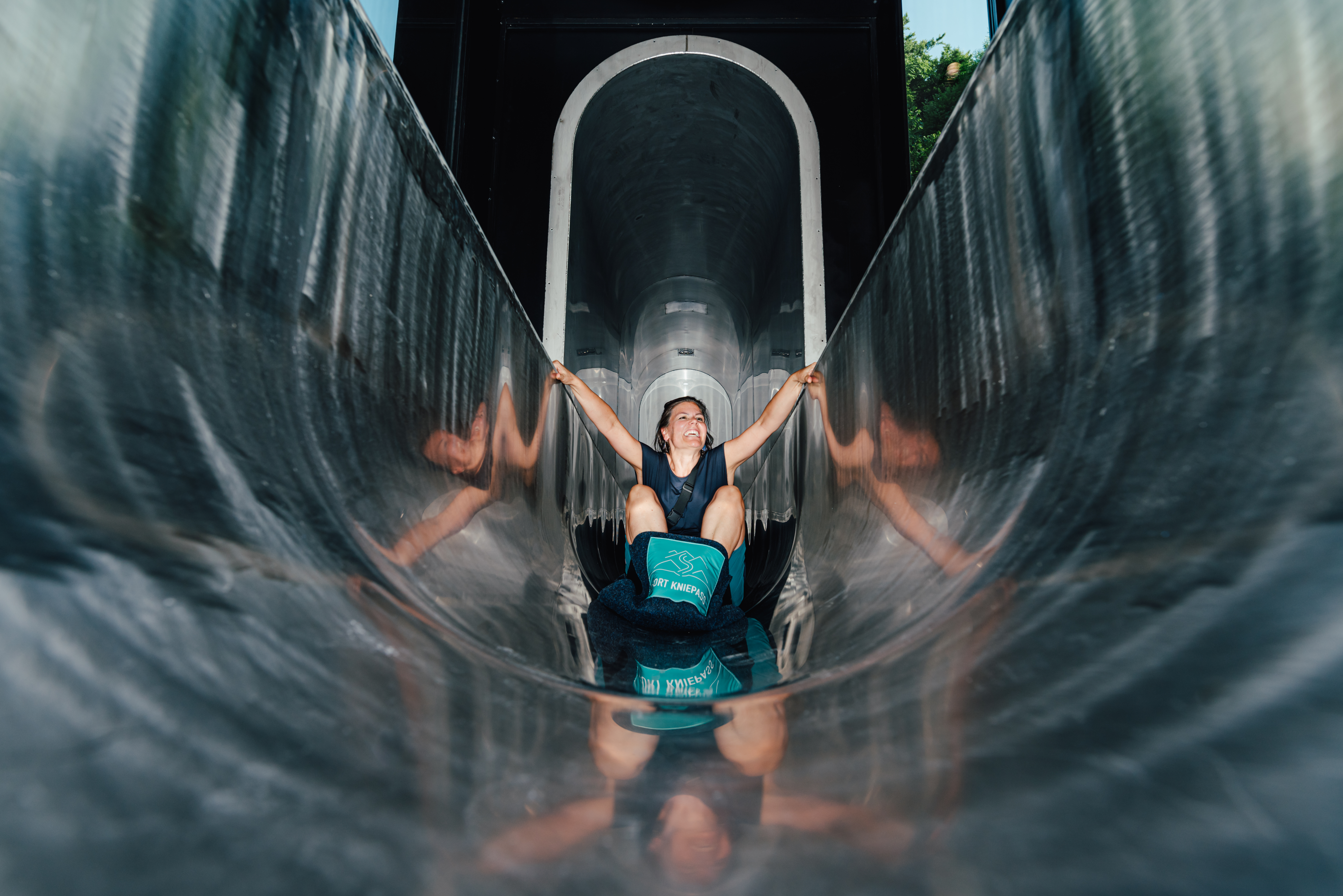 Person inside the slide