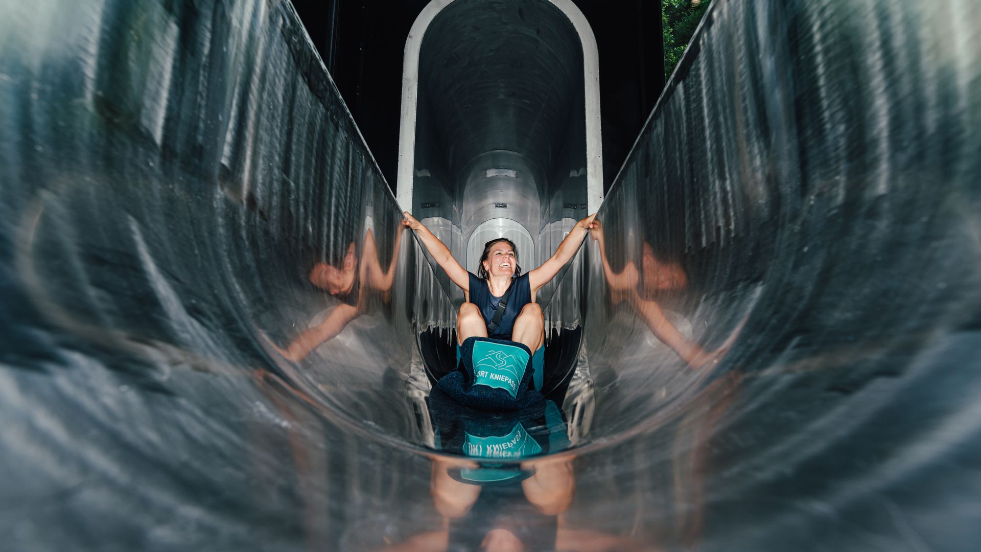 Person inside the slide