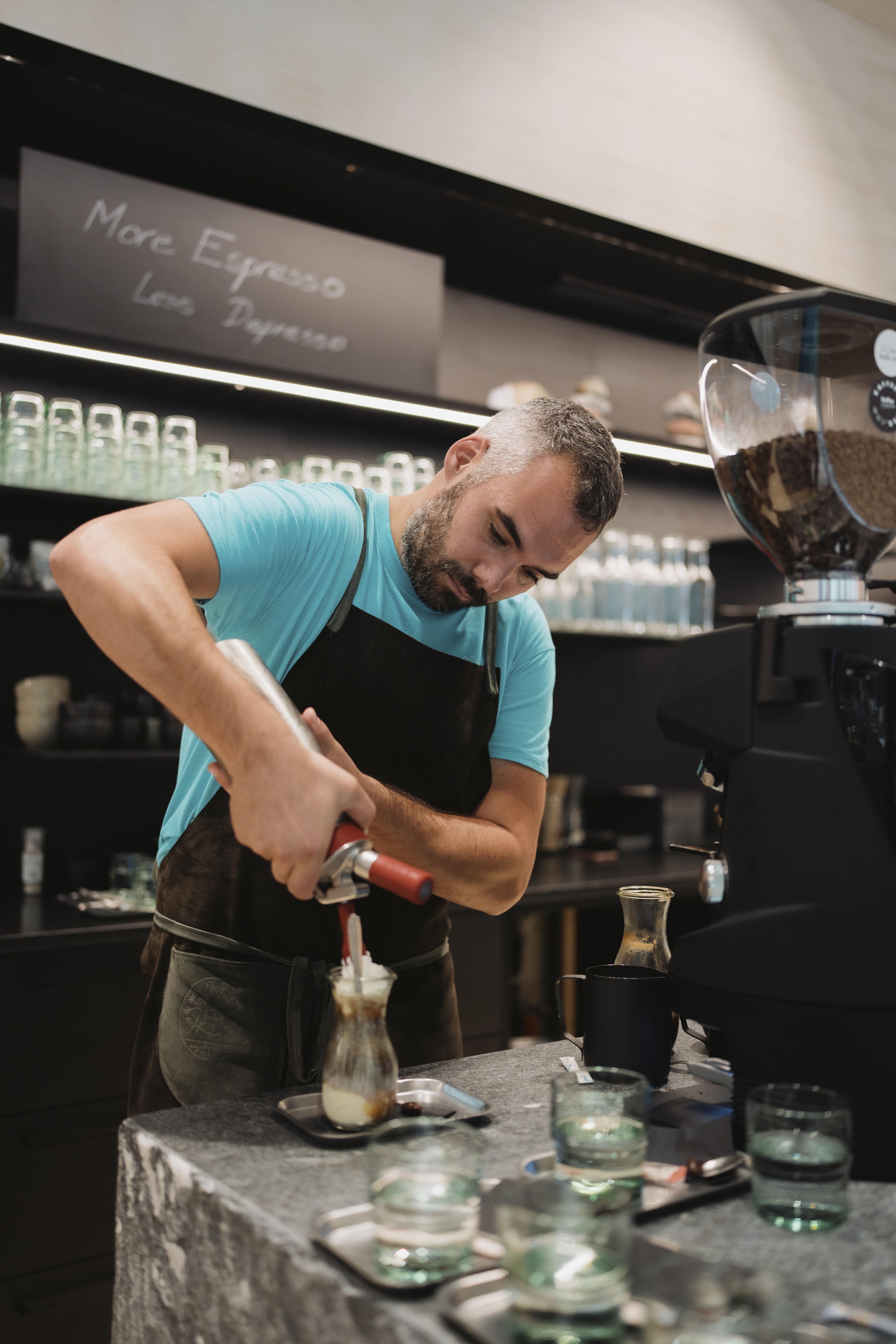 Barman preparing a drink