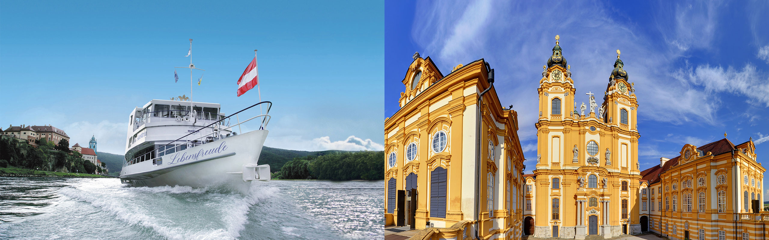 Wachau Ticket Collage Schiff und Stift Melk