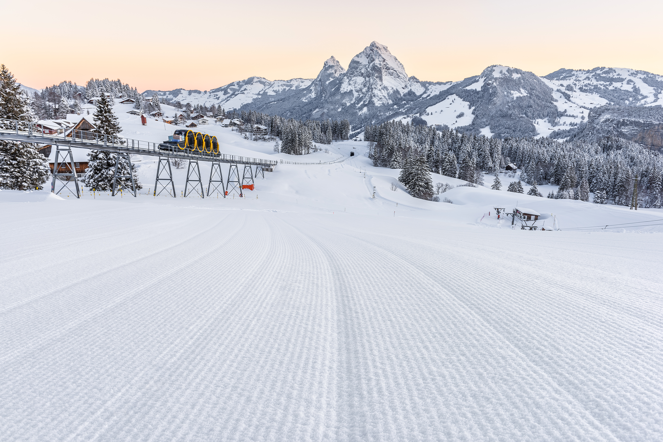 Standseilbahn im Winter
