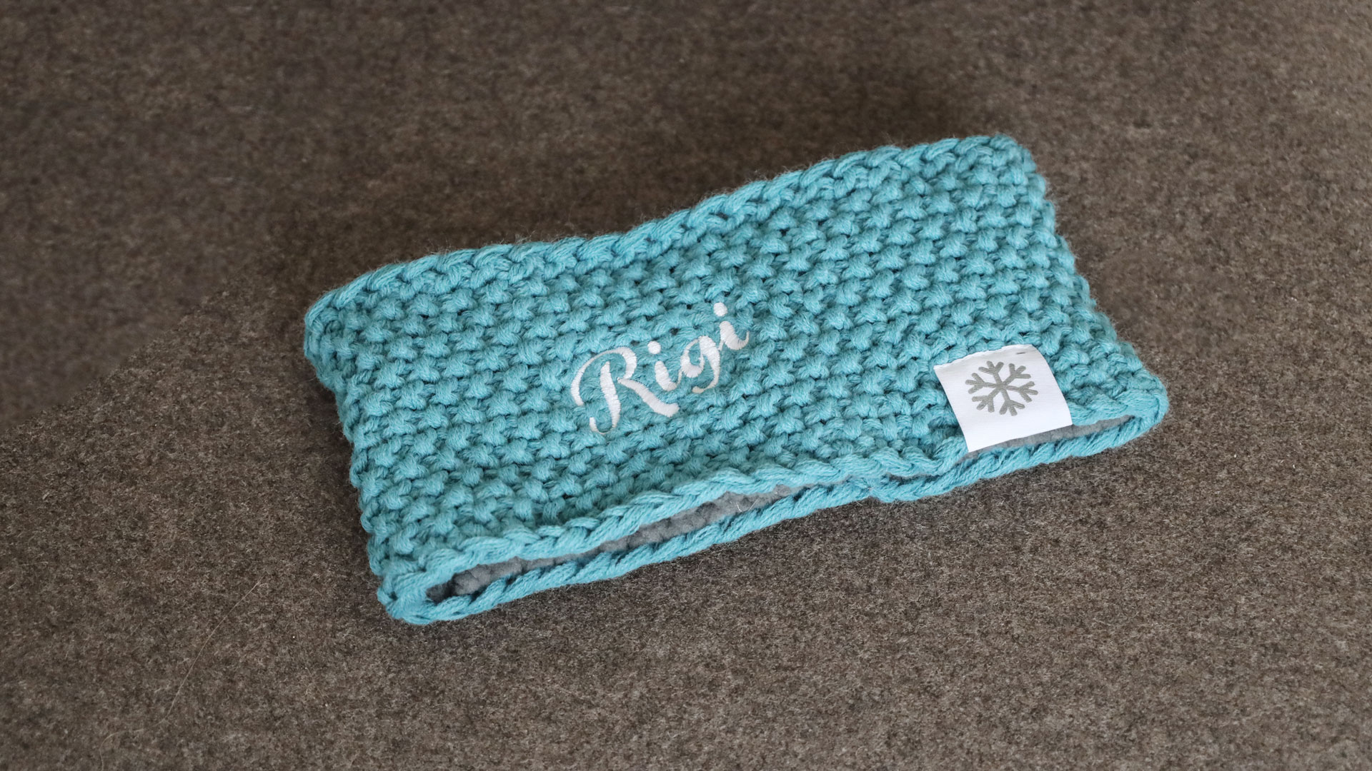 RIGI STIRNBAND GEHÄCKELT HELLBLAU