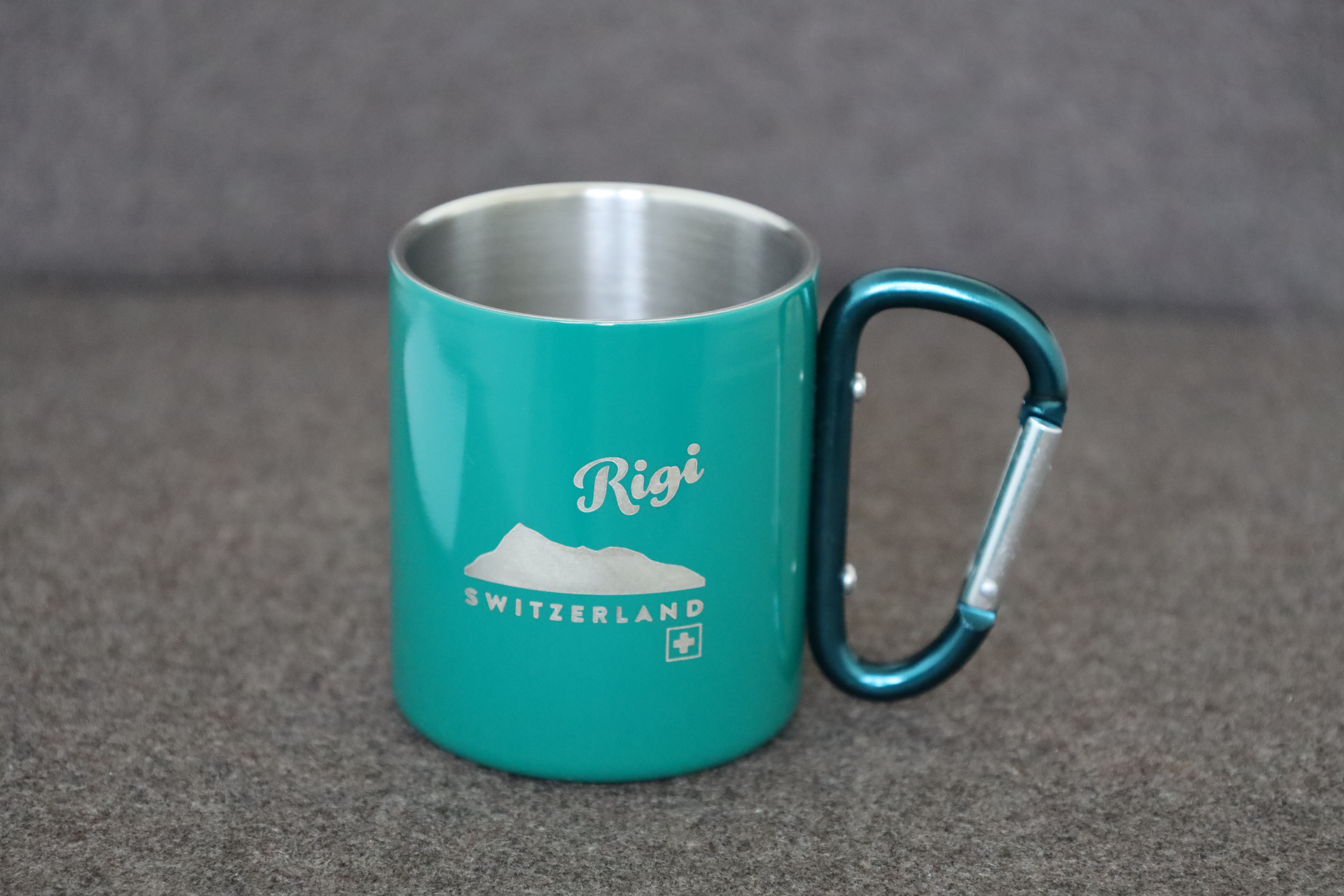 RIGI KARABINER-METALLTASSE Grün