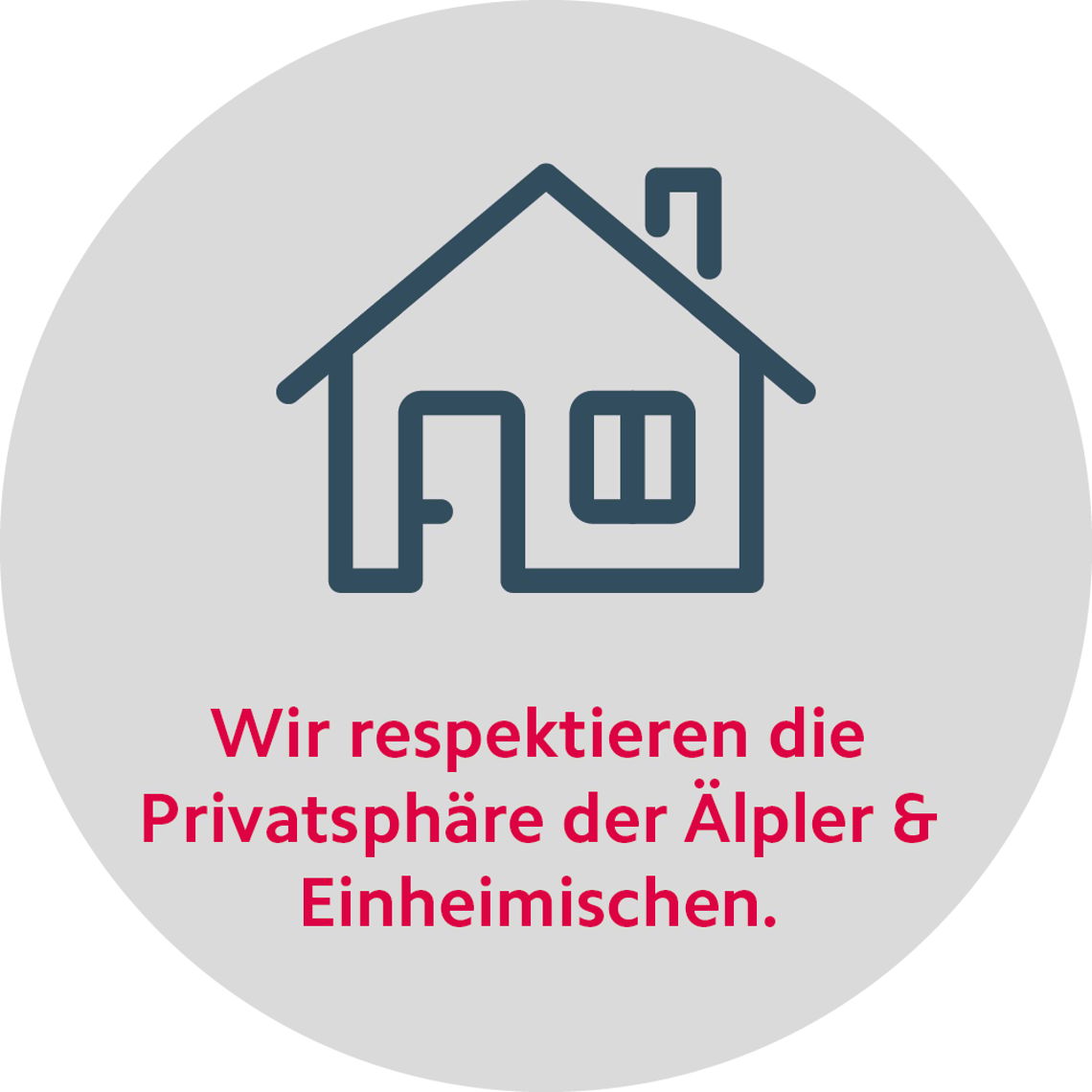 Respektvolles Verhalten im Alpgebiet Sommer Regel Privatsphäre respektieren