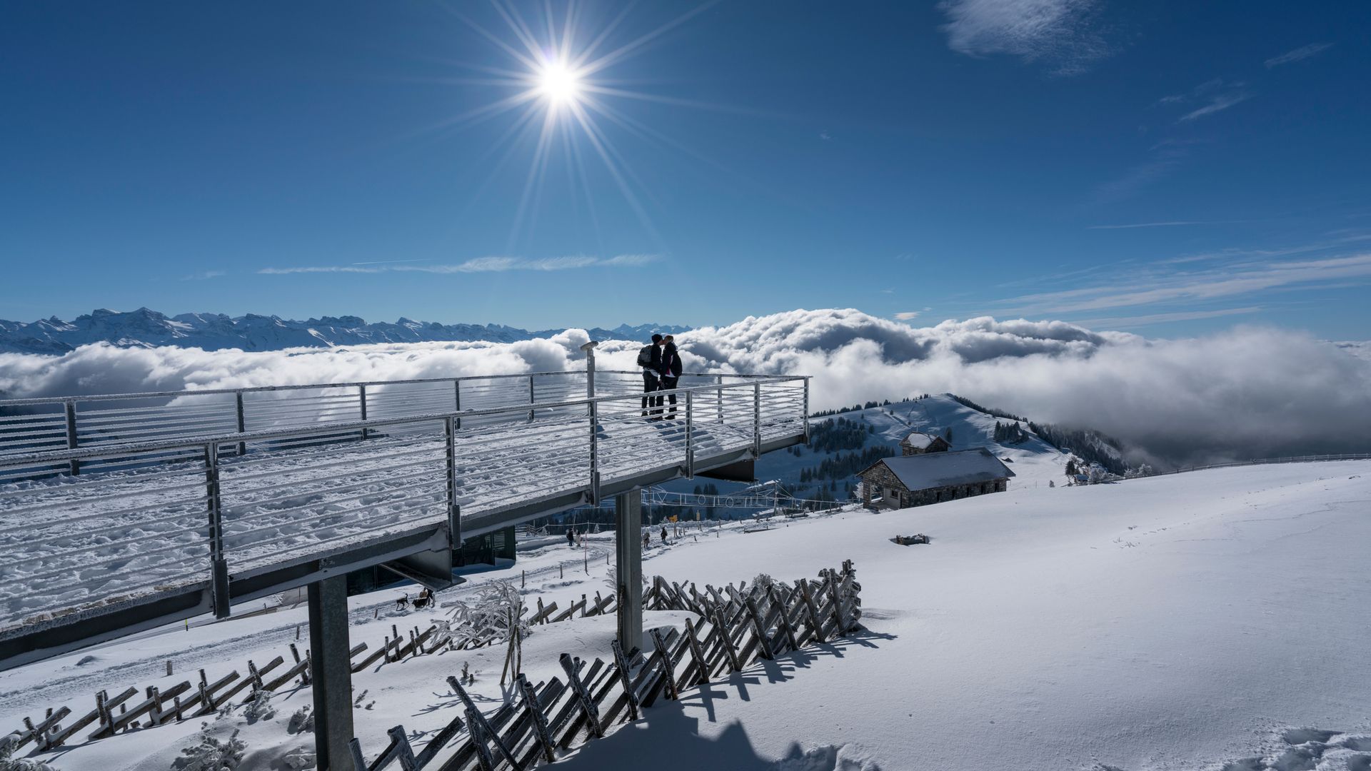 Journée d'hiver sur le Rigi avec notre Rundfahrt_Ticket en bateau et en train jusqu'au RIgi.