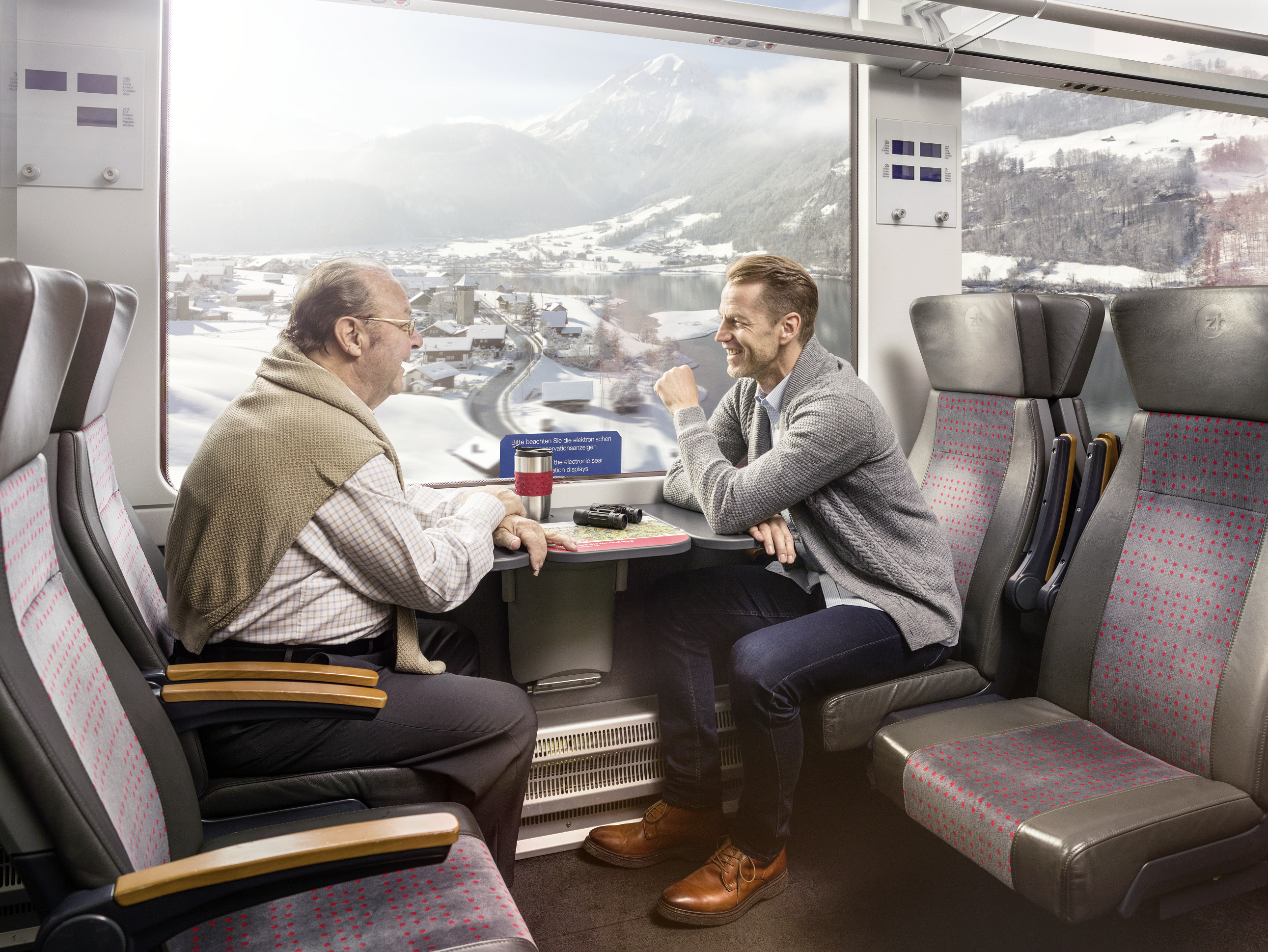 Zentralbahn seats and view winter