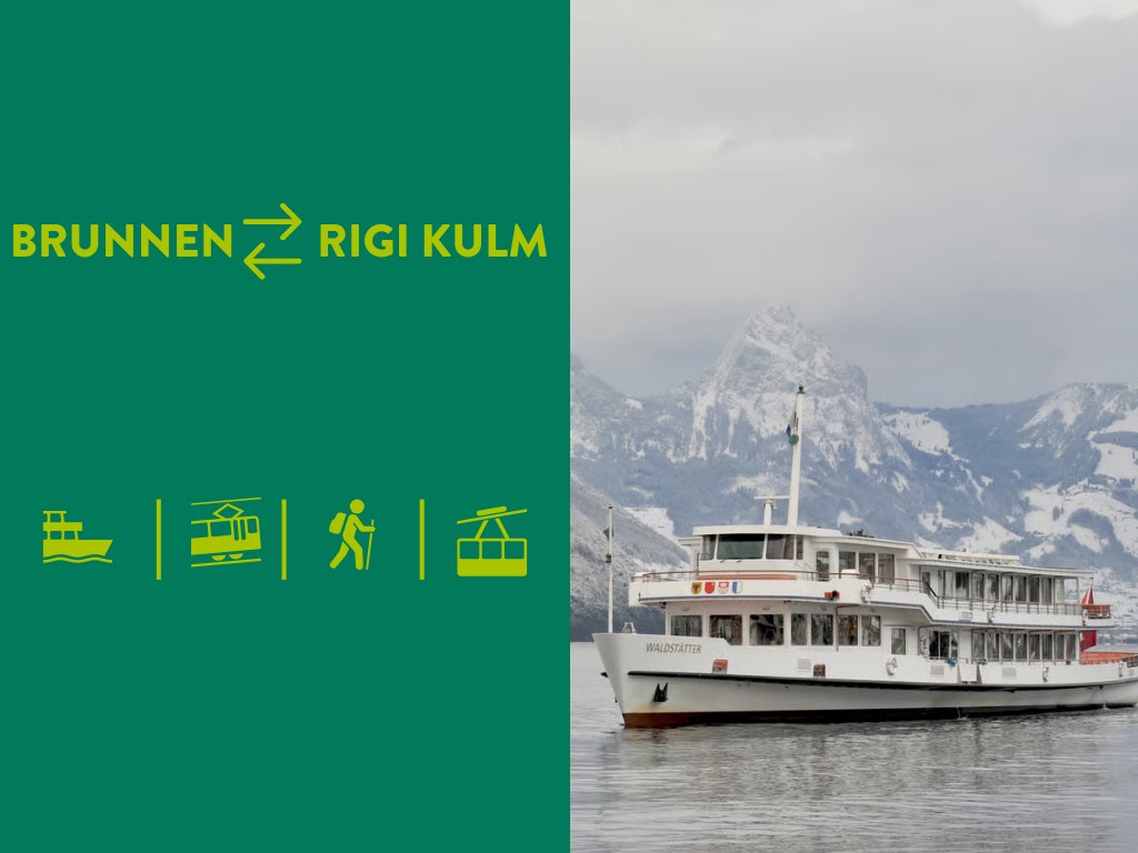 Tageskarte und Schiff Brunnen retour