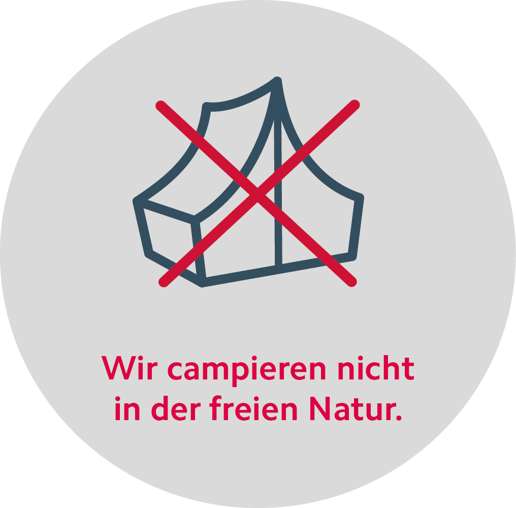 Respektvolles Verhalten im Alpgebiet Sommer Regel Campieren