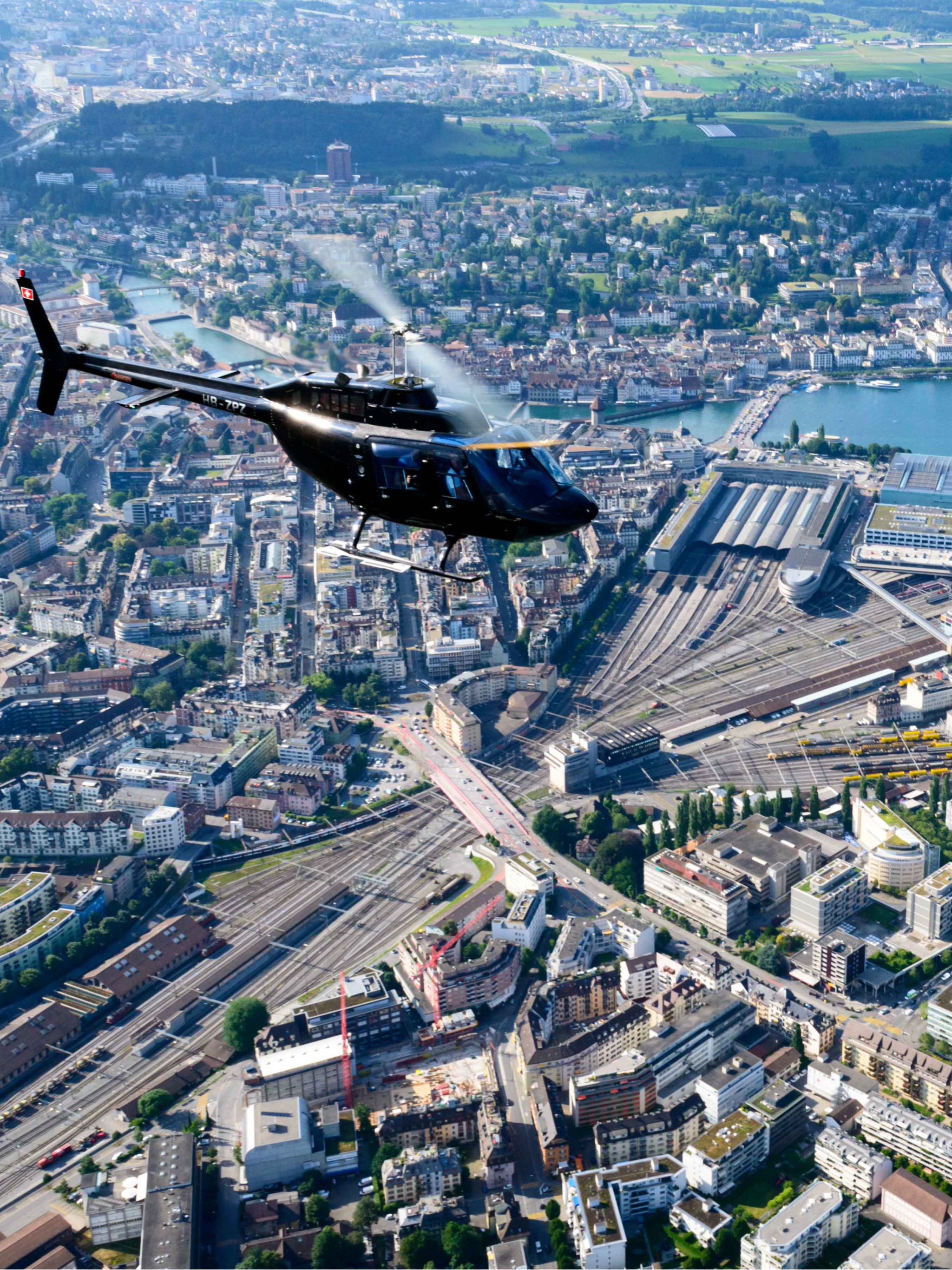 Helikopterflug über Luzern