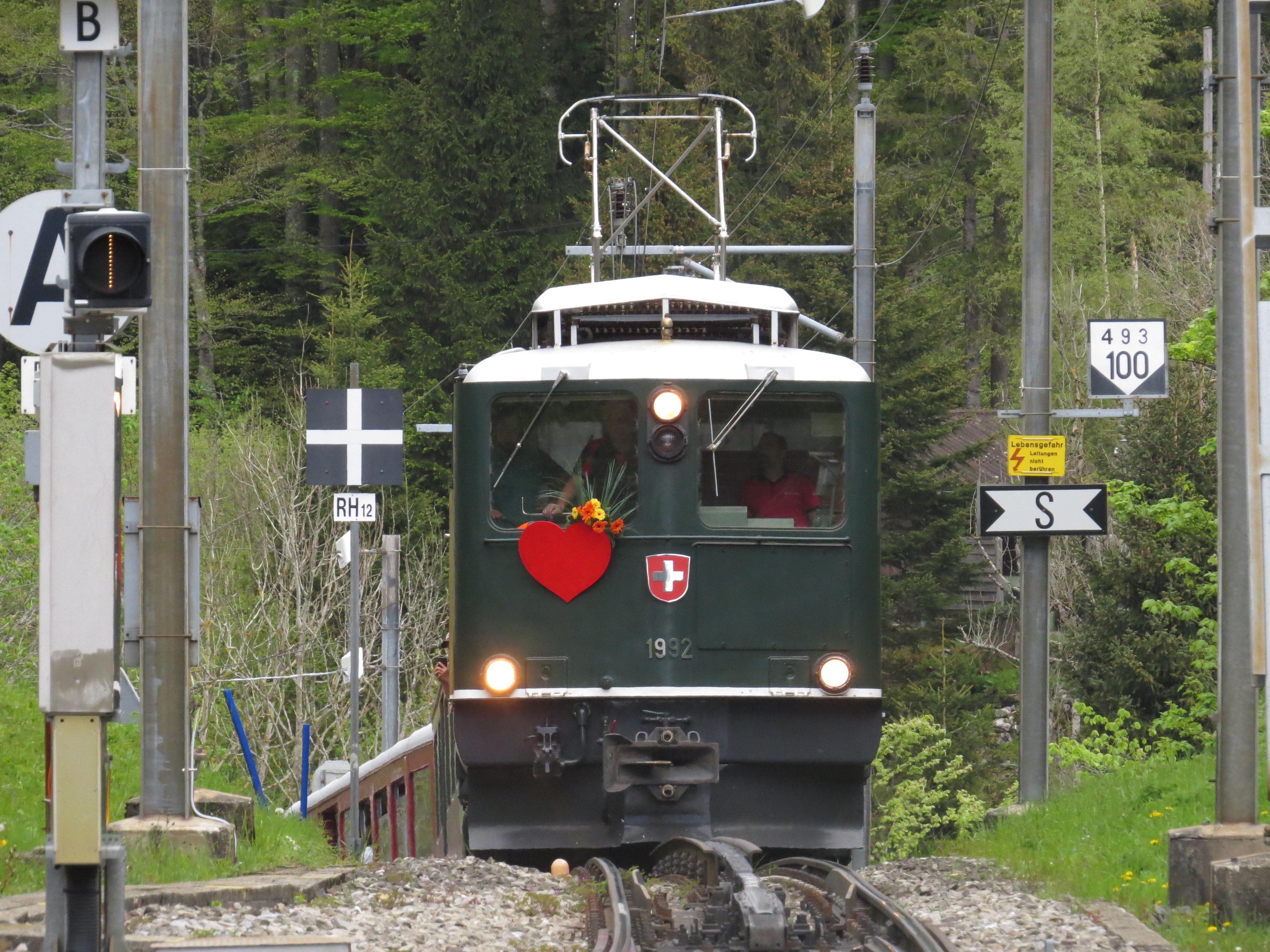 Zug auf Fahrt nach Brünig