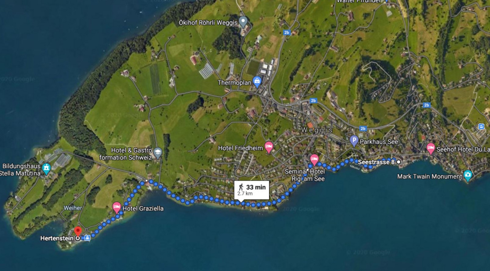 Route from the Riviera round trip. 