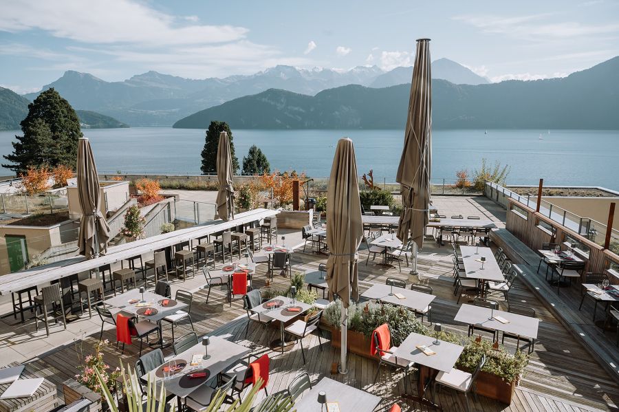 Hotel Restaurant Alpenblick - Terrasse mit Aussicht