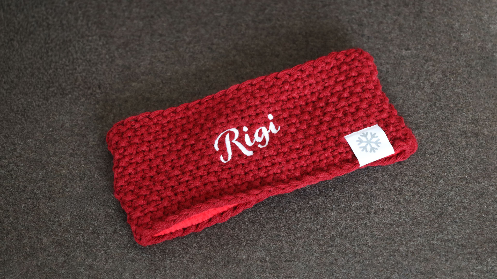 RIGI STIRNBAND GEHÄCKELT ROT