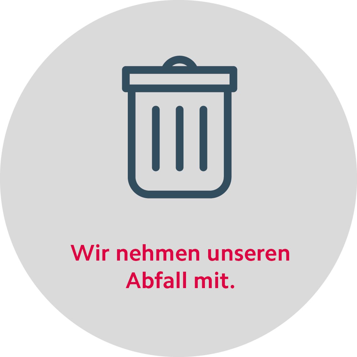 Respektvolles Verhalten im Alpgebiet Sommer Regel Abfall mitnehmen