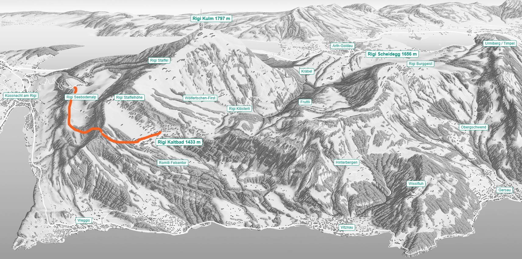 mys-DIE LÄNDLICHE-Rigi Wanderticket Ländliche Winter