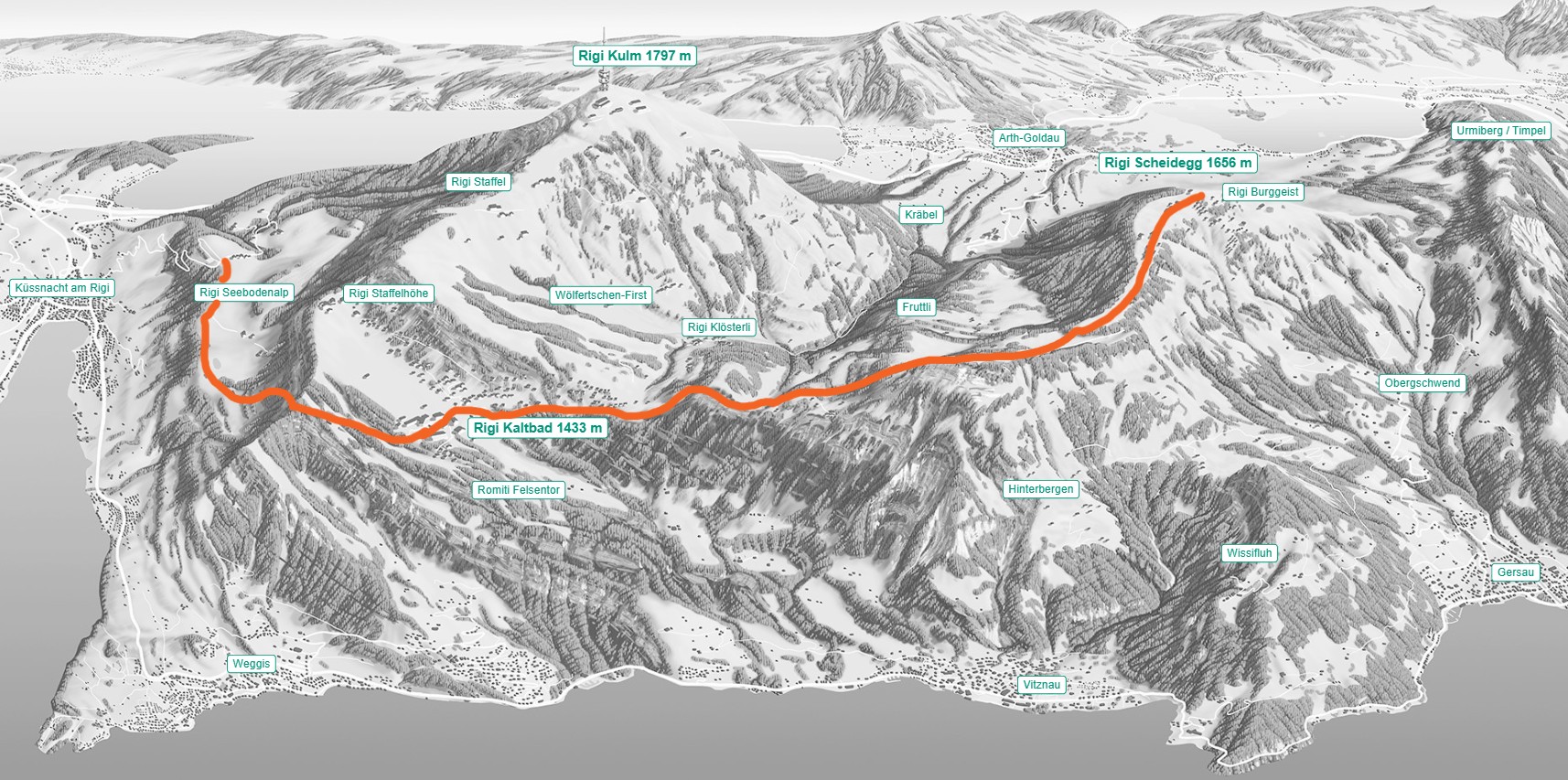 mys-SEEBODENALP & RIGI SCHEIDEGG HIKING TICKET-Rigi Wanderticket Aussichtsreiche Winter