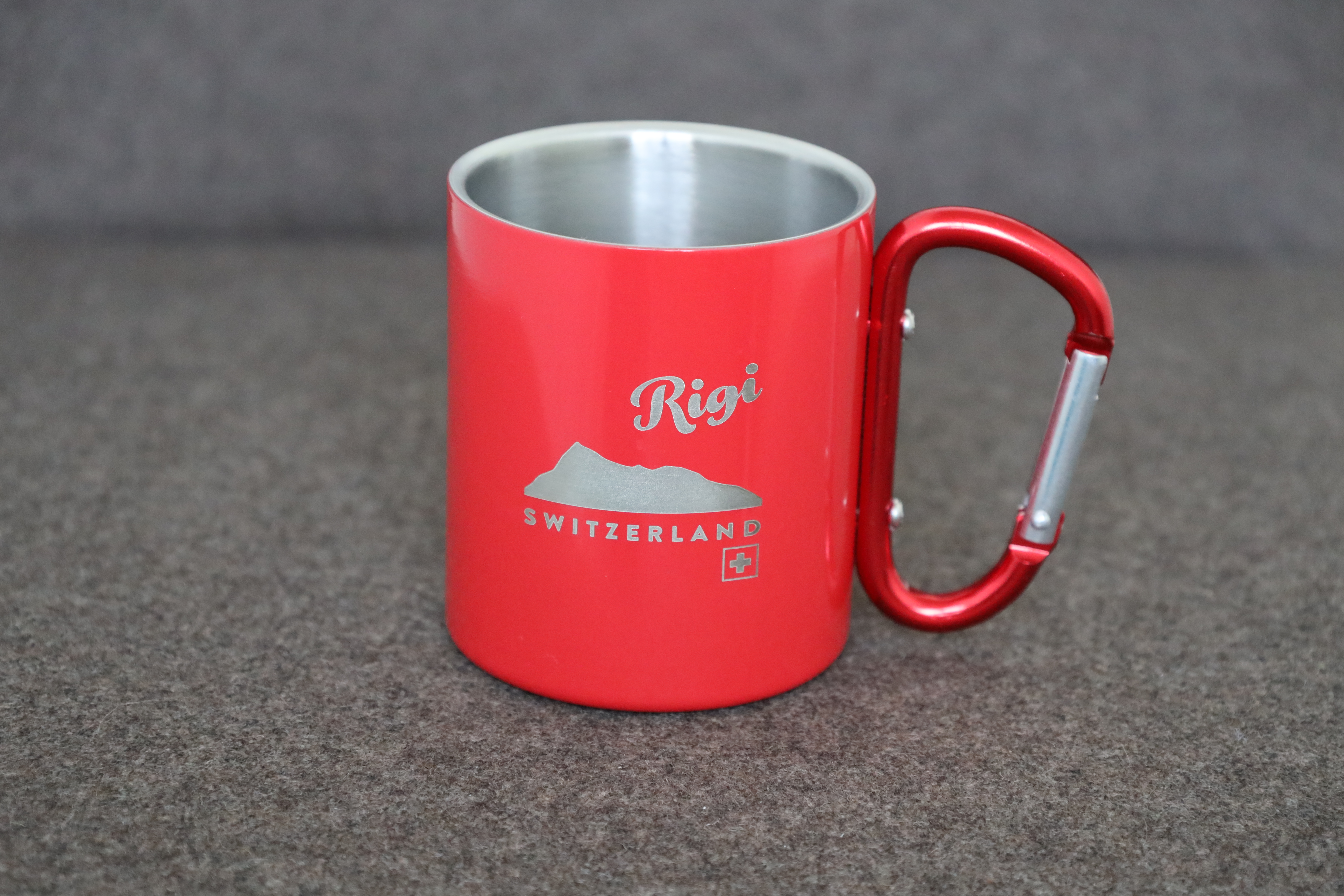 RIGI KARABINER-METALLTASSE Rot