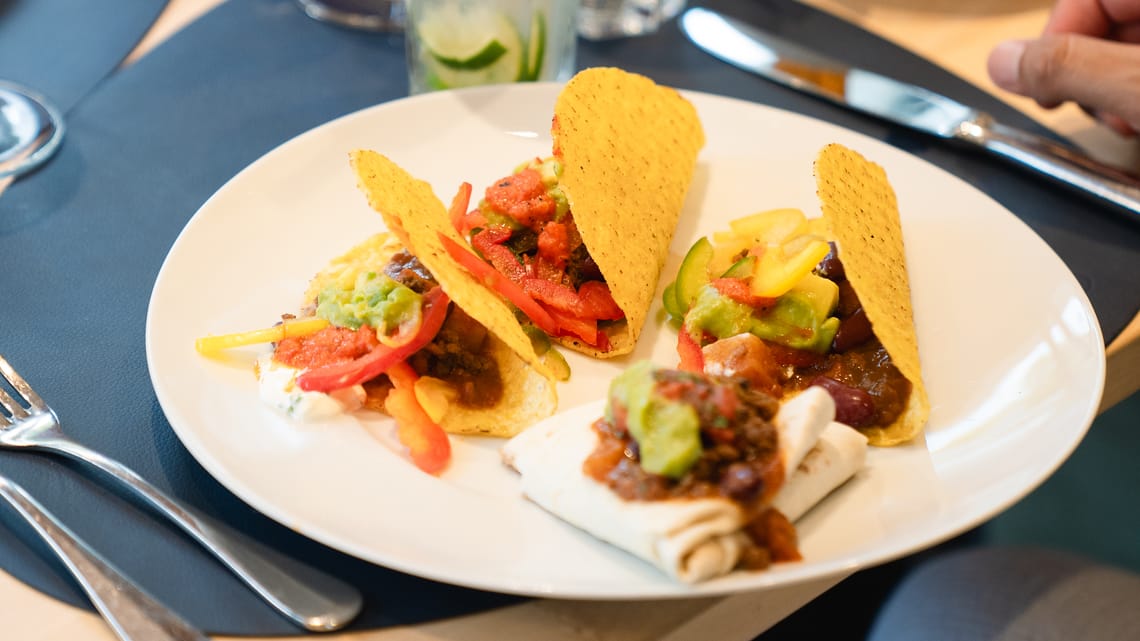 Fajita Schiff auf dem Menu