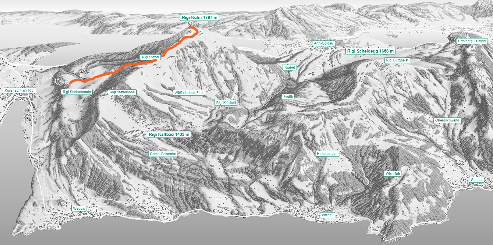 mys-DIE ABWECHSLUNGSREICHE-Rigi Wanderticket Abwechslungsreiche Winter