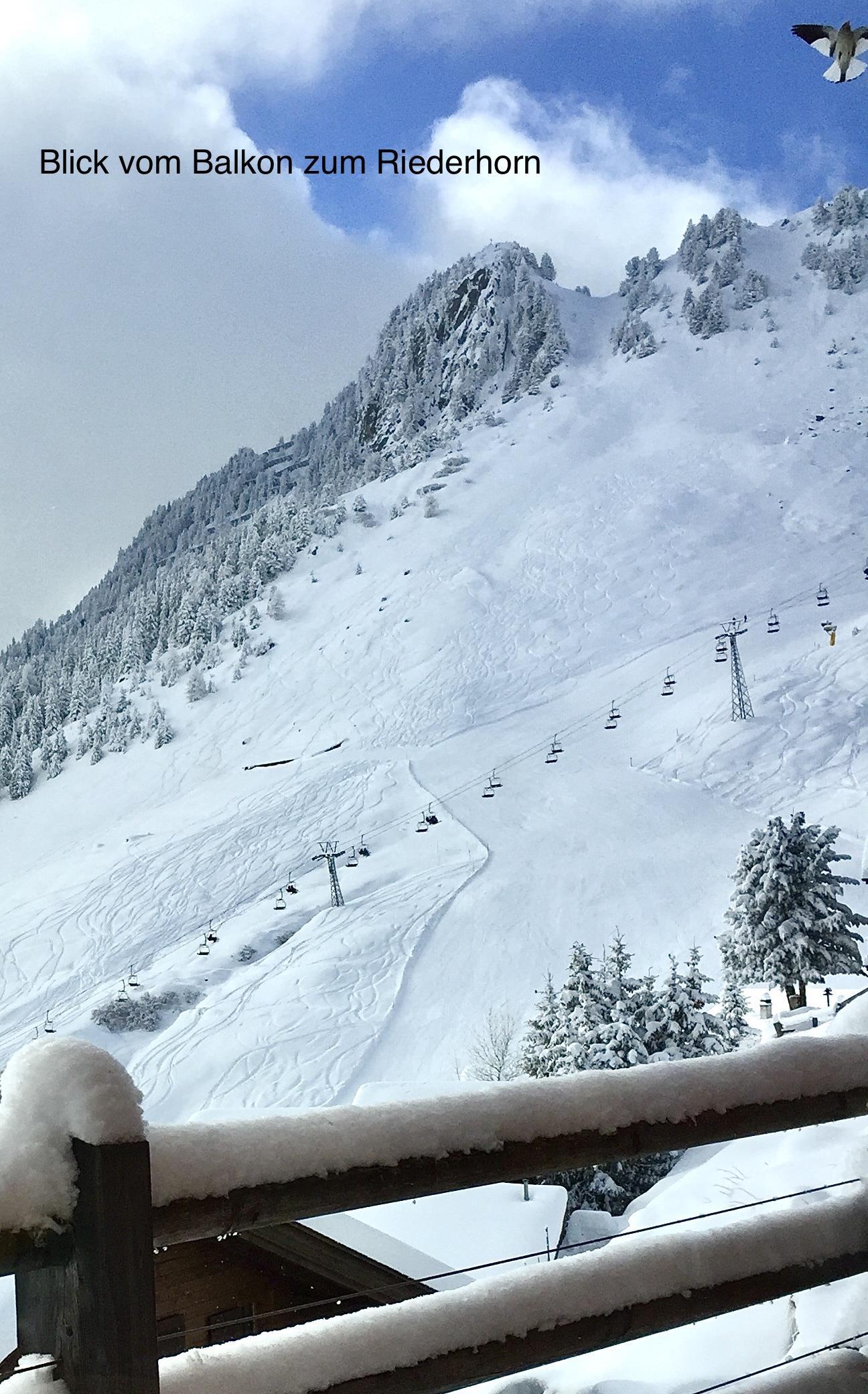 Kühmatt - Blick auf Piste Riederfurka