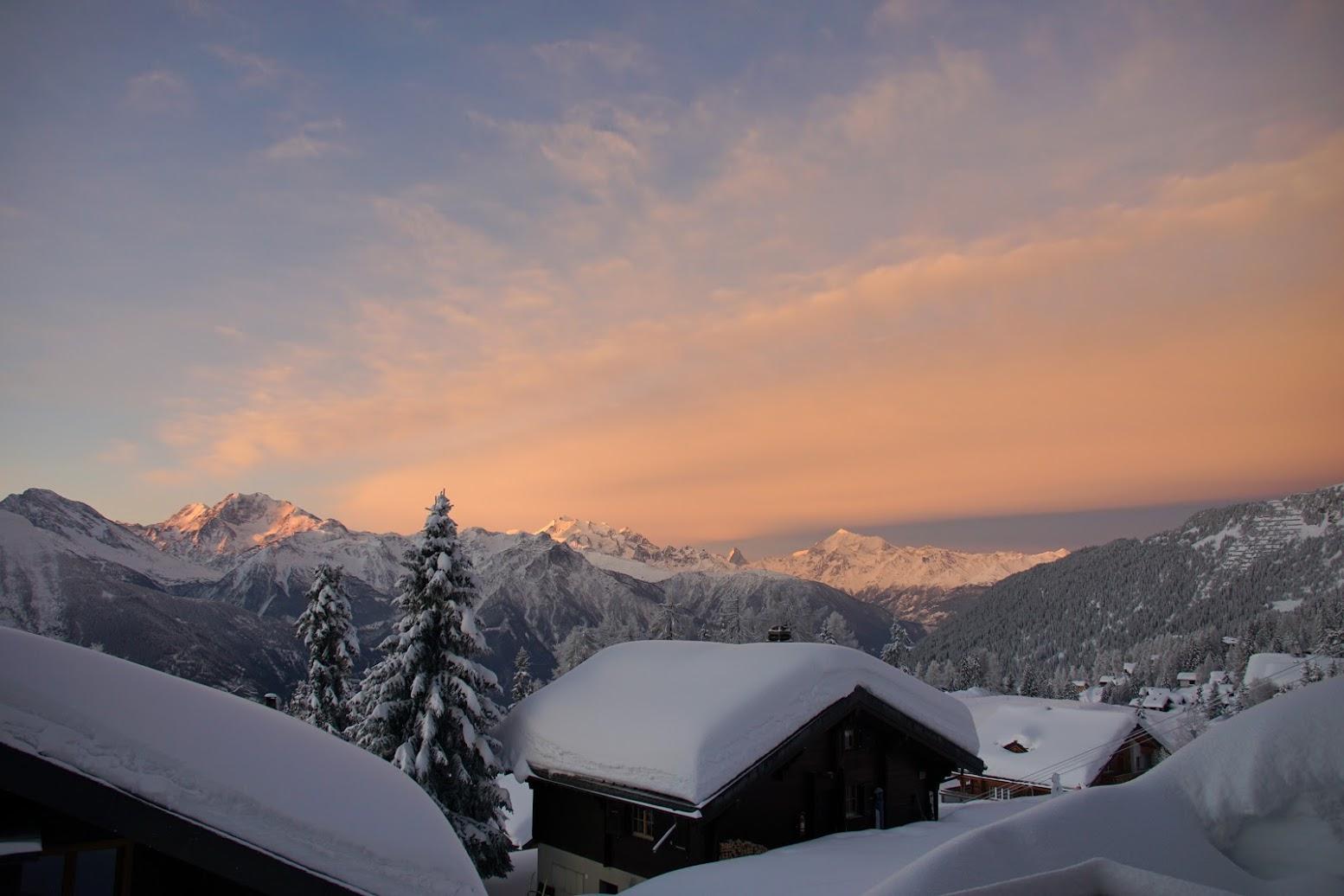 Con Dios Matterhorn - Morgenstimmung vom Balkon aus