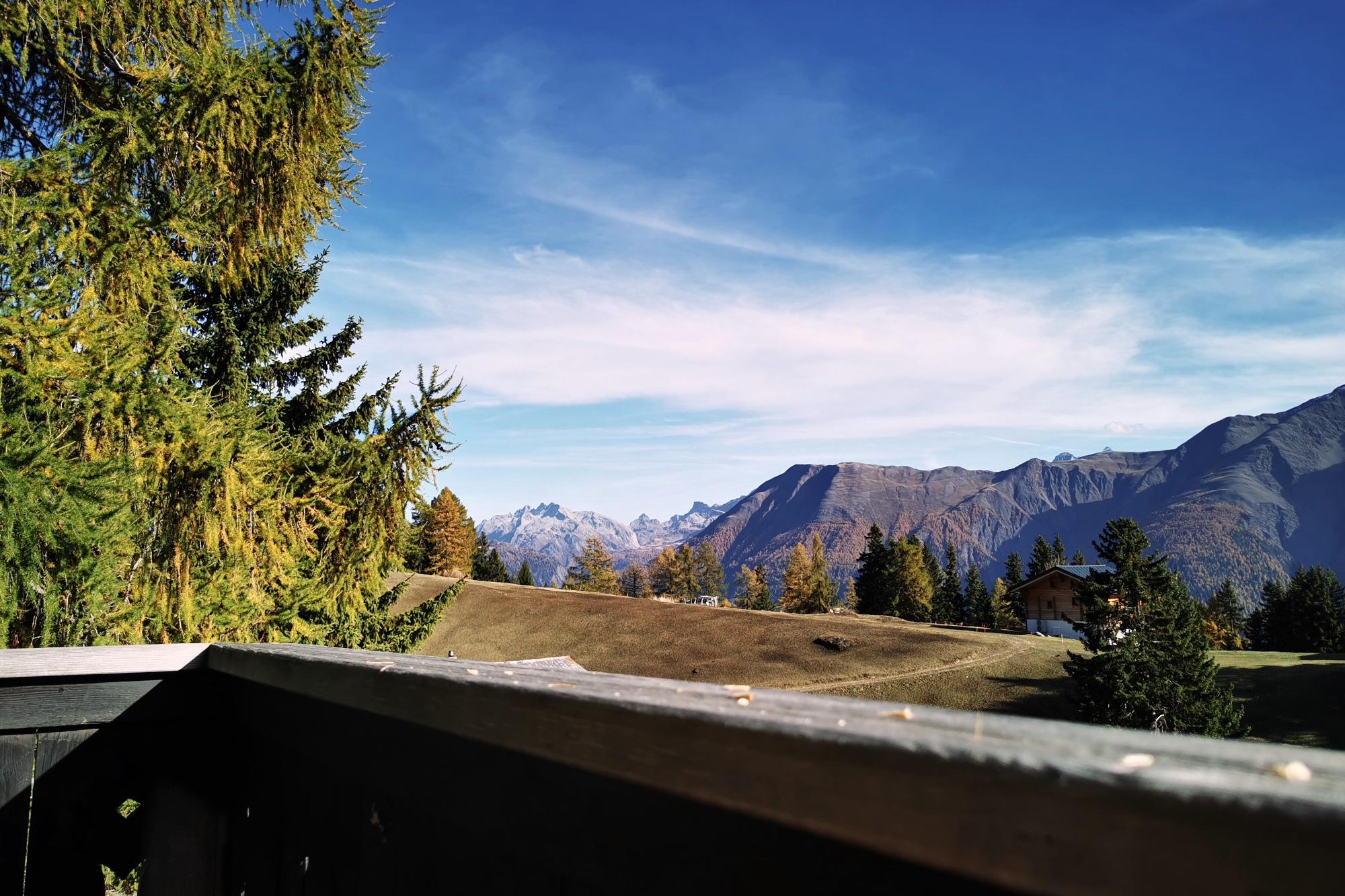 Choucas - Chalet choucas Aussicht vom Südbalkon im Herbst