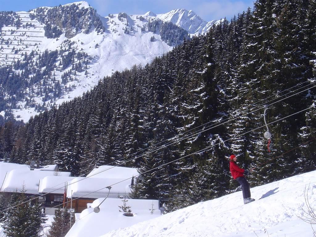 Con Dios Rothorn - Blick auf die Piste Schweiben