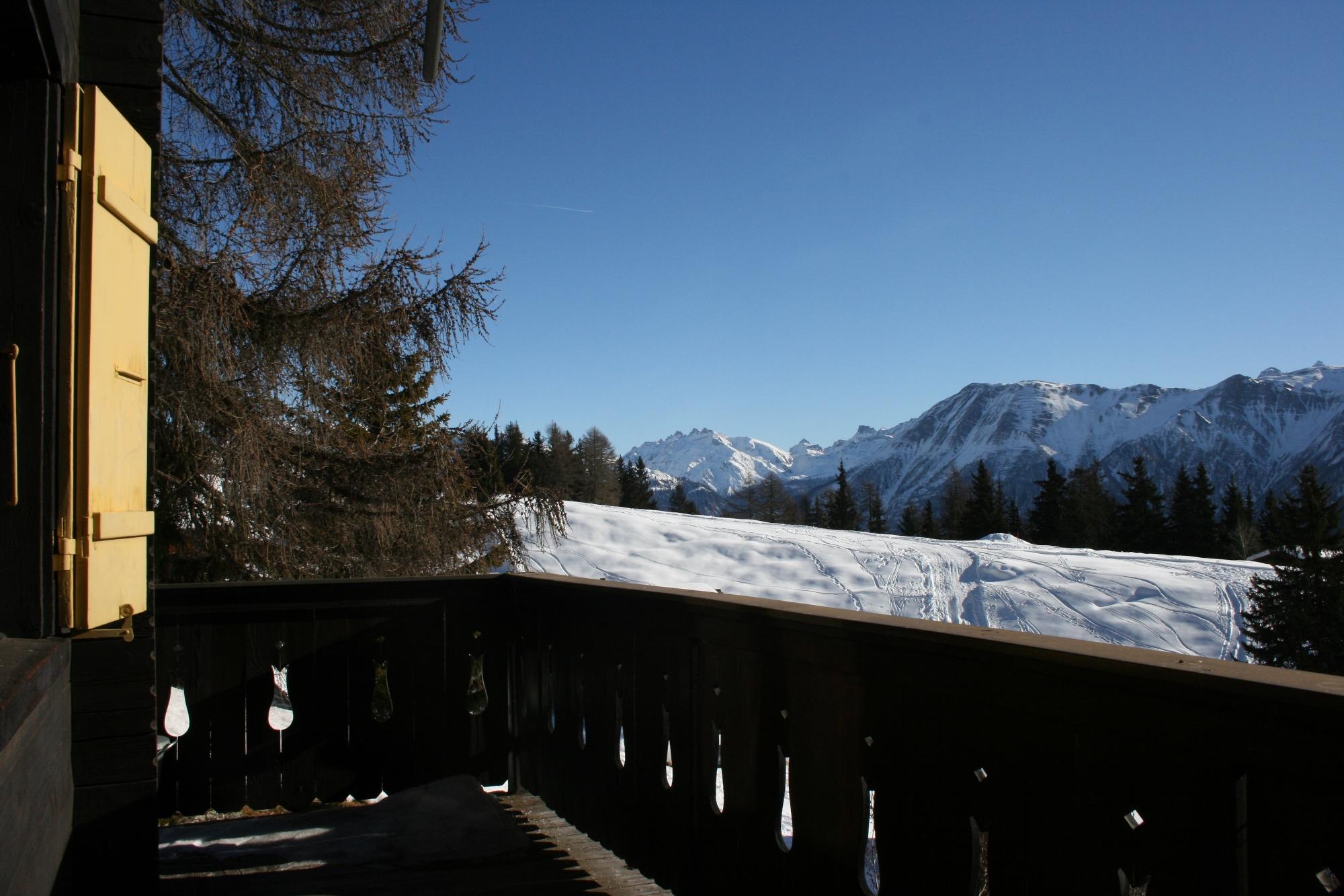 Choucas - Chalet choucas Aussicht vom Südbalkon im Winter