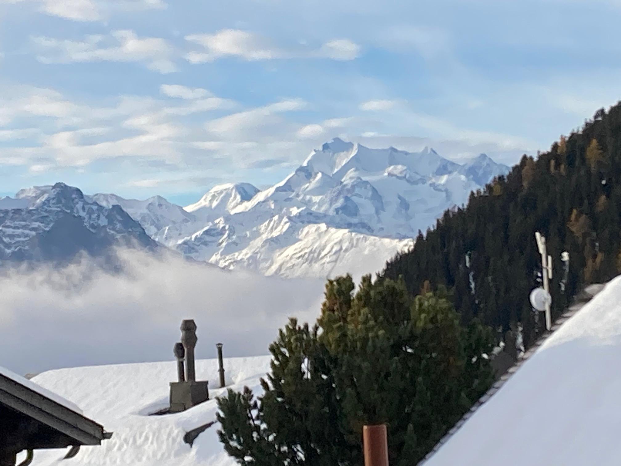 Fleschu 3. OG - Sicht vom Balkon auf die Berge