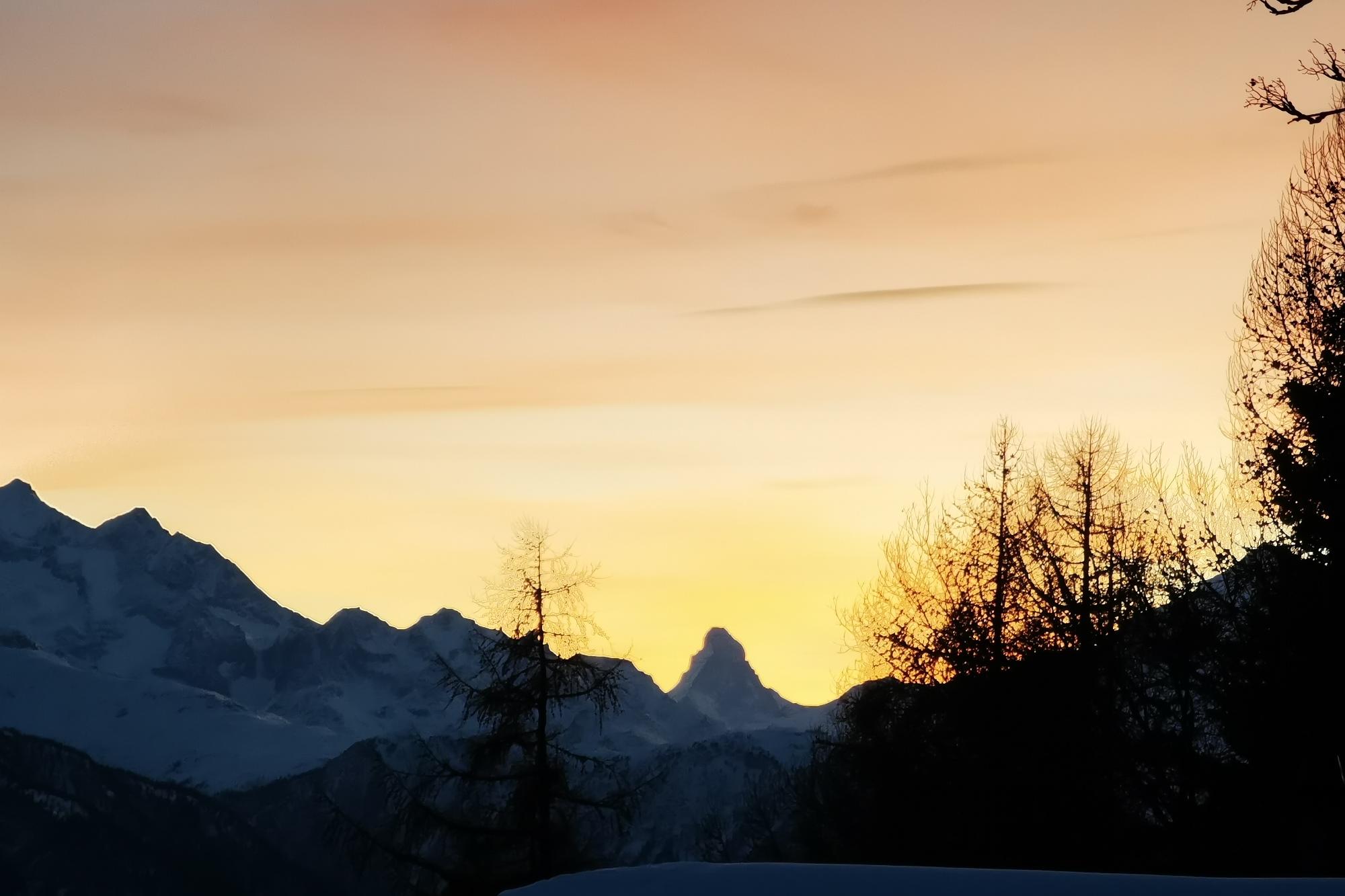 Choucas - Chalet choucas Abendstimmung mit Matterhorn
