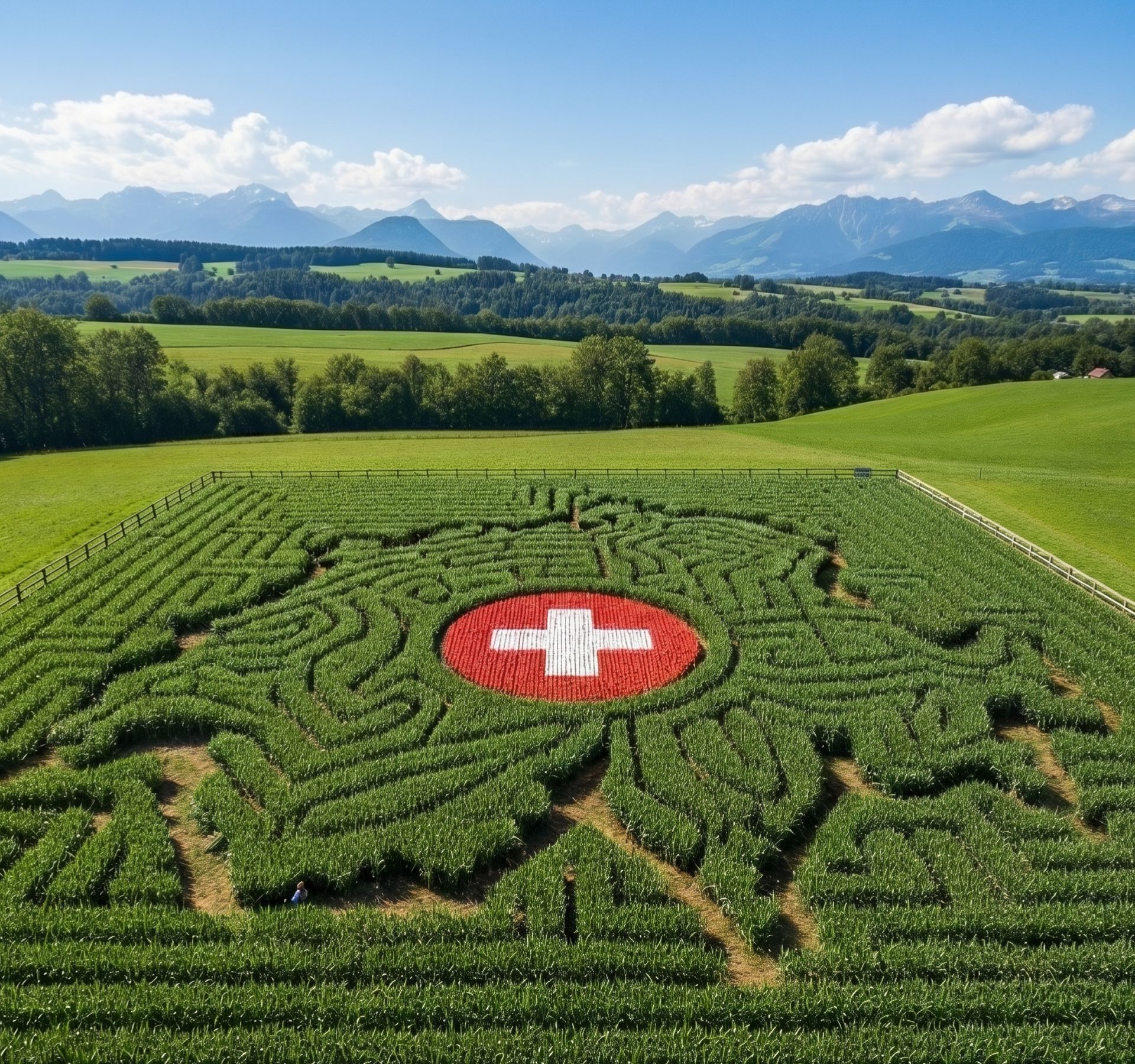 Labyrinth im Maisfeld der Mini Schwiz.