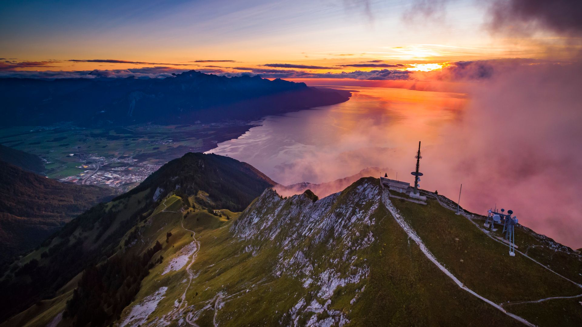Rochers-de-Naye in summer evening