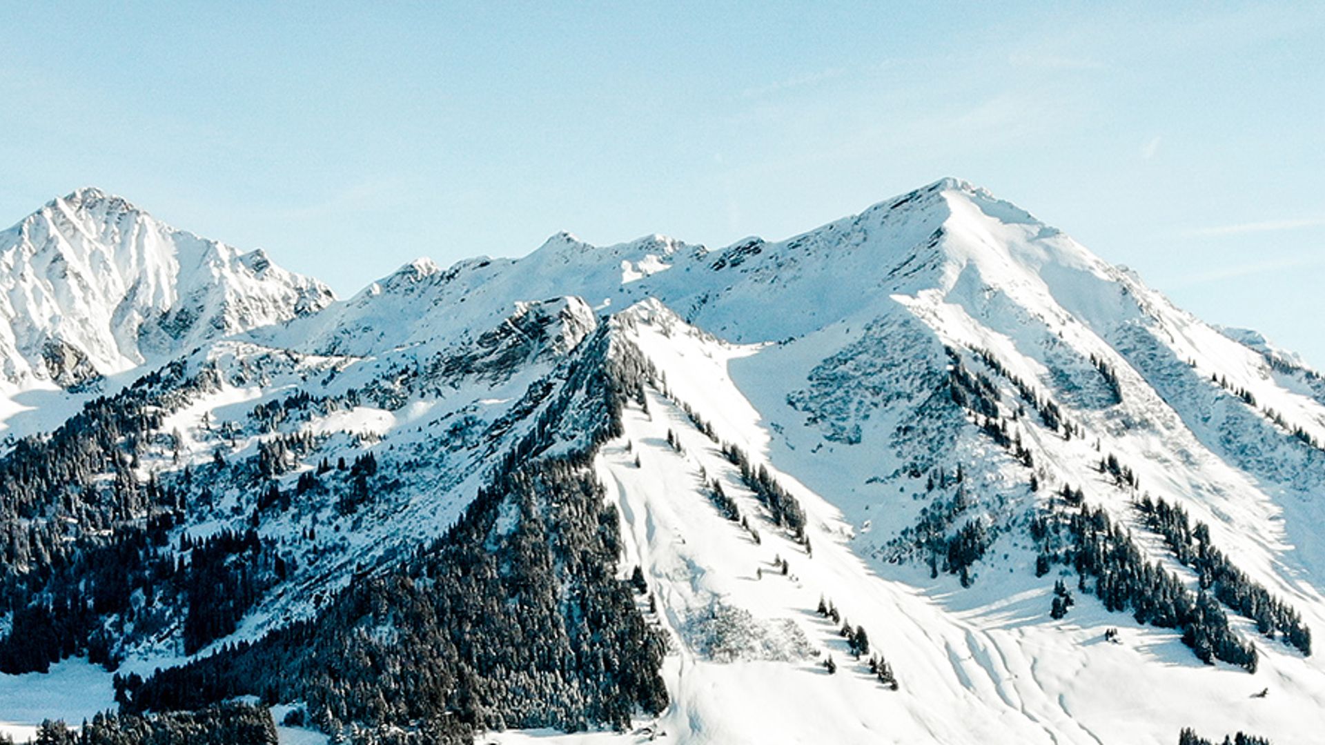 Pistes de ski vers l'Arsat sur le domaine skiable des Mosses-La Lécherette - Hiver - Les Mosses