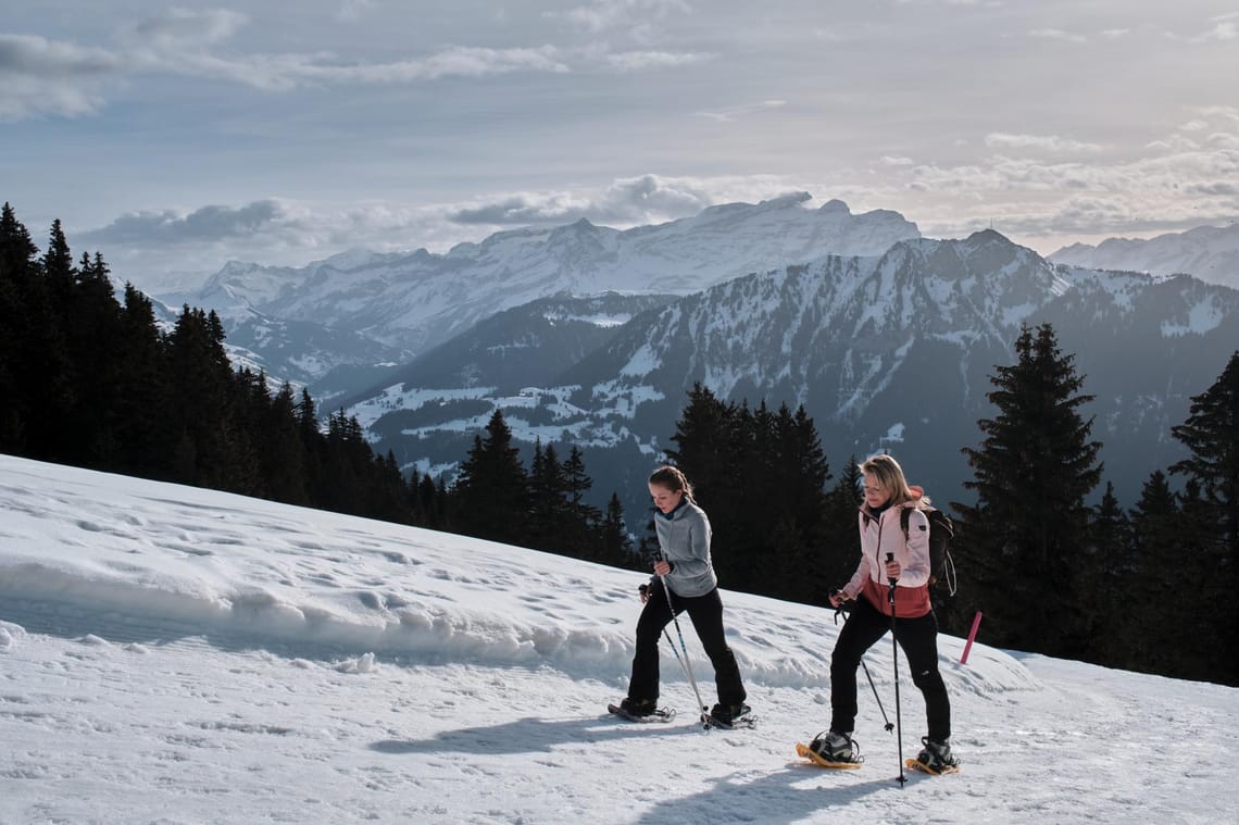 Leysin - Snowshoeing in Solacyre - Winter