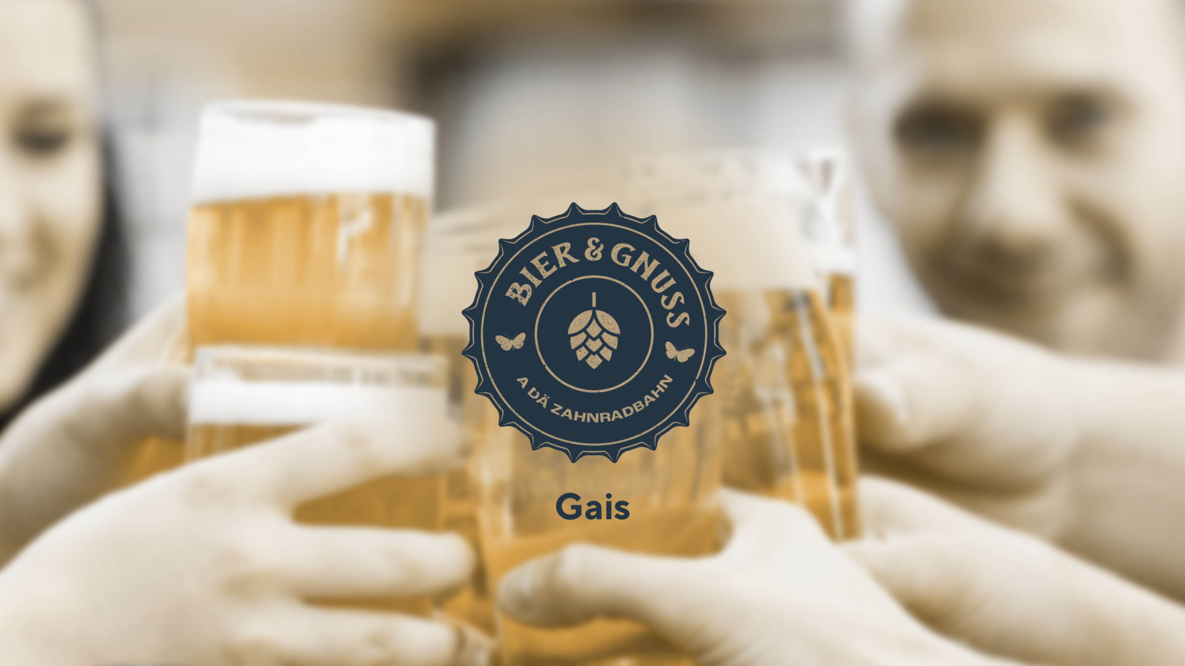 mys-Bier & Gnuss a dä Zahnradbahn - Point de départ : gare de Gais-Startpunkt Gais