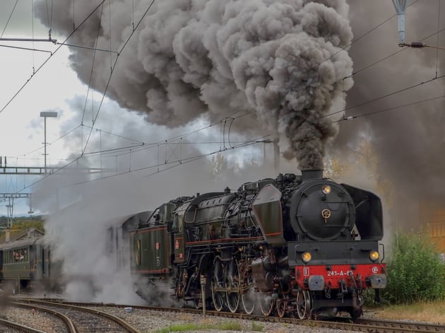Full steam locomotive depot