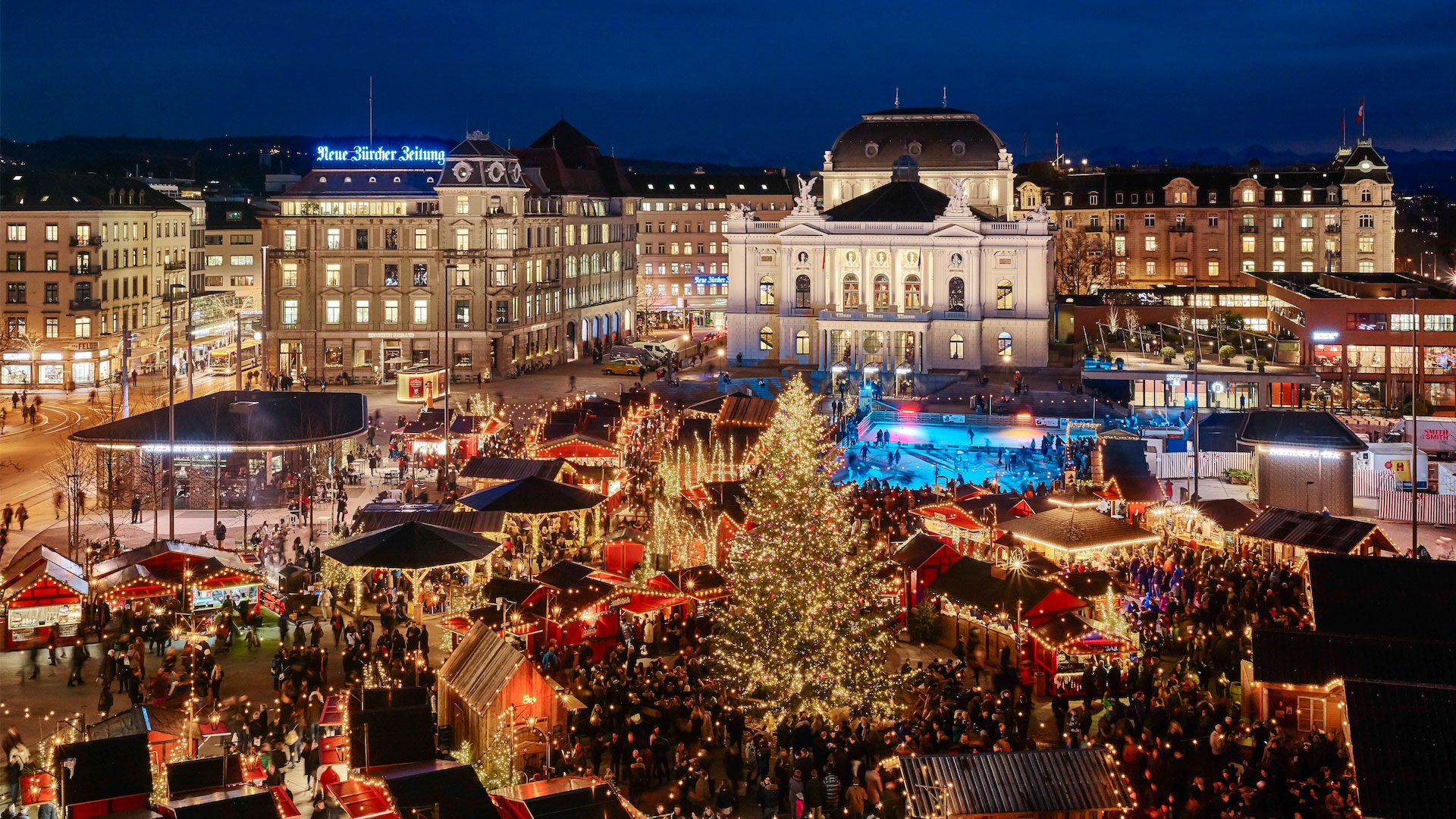Weihnachtsmarkt Zürich - Sechseläutenplatz - Winter - SOB