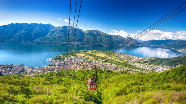 Cardada-Cimetta Seilbahn – Anfahrt Treno Gottardo – SOB
