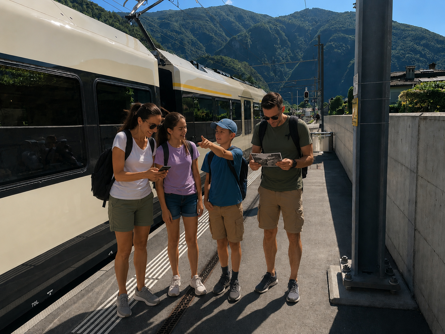 Famiglia gioca a "Misteri della Centovallina" in stazione