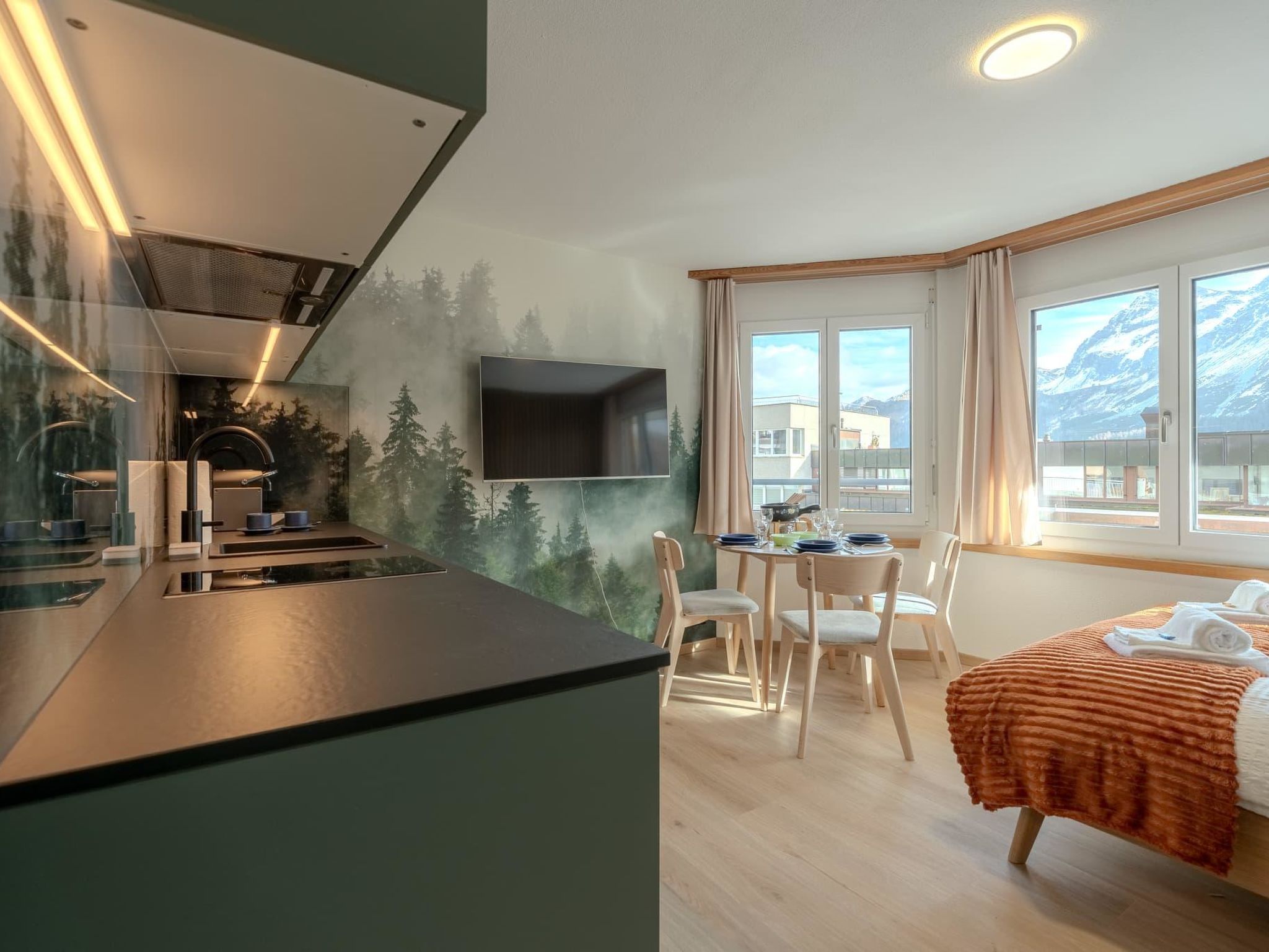 interhome-Collina Forest Design-Studio by Arosa Vacations Studio, Dusche, WC, Komfort
