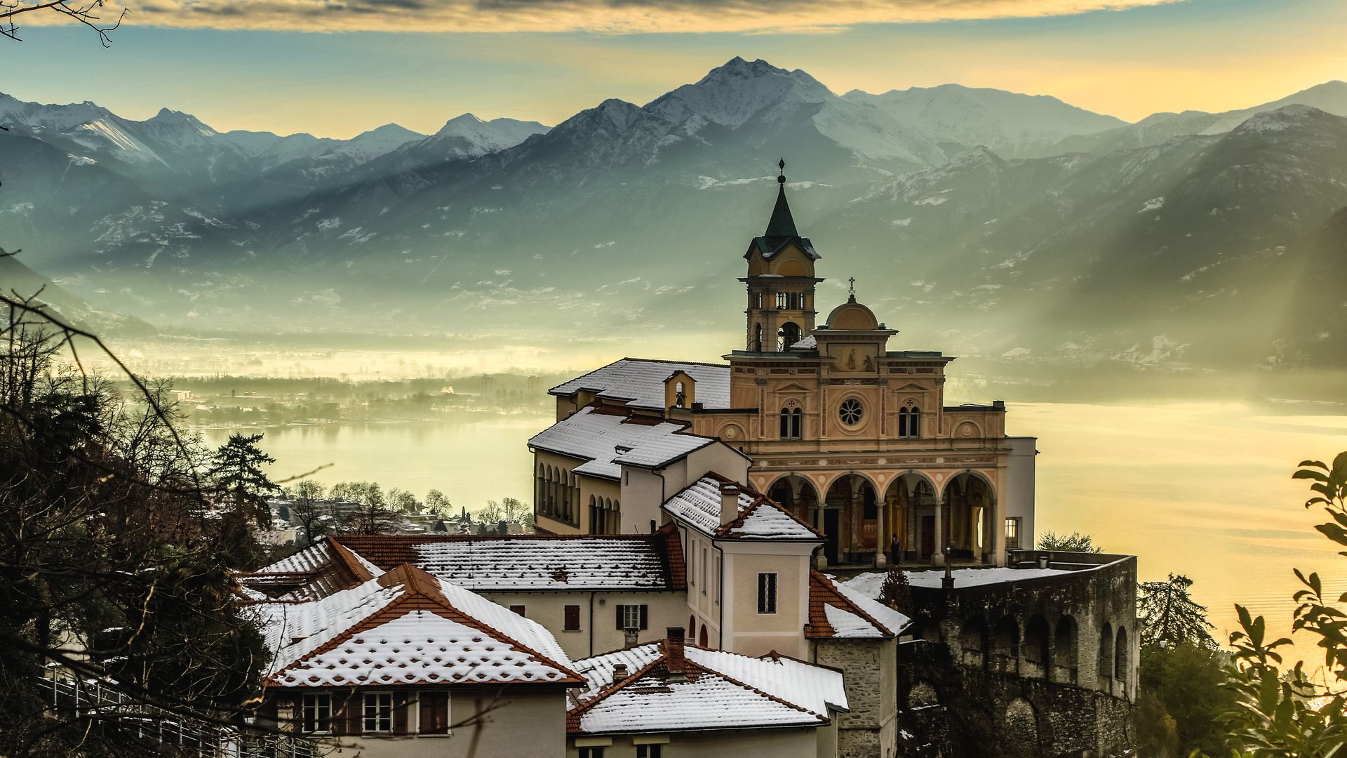 Madonna del Sasso im Winter in Locarno