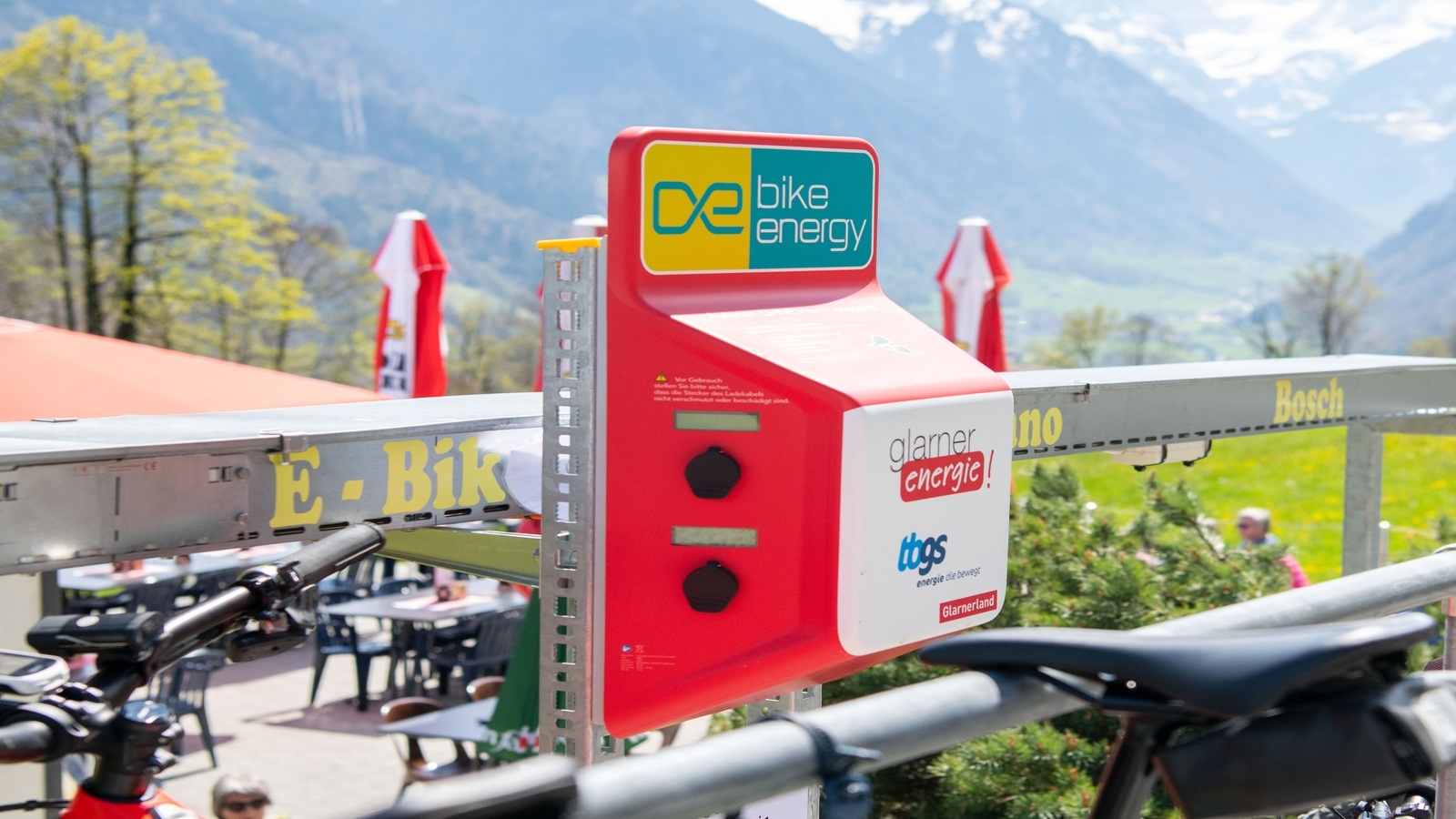 E-bike charging station mountain station of Sportbahnen Kerenzerberg