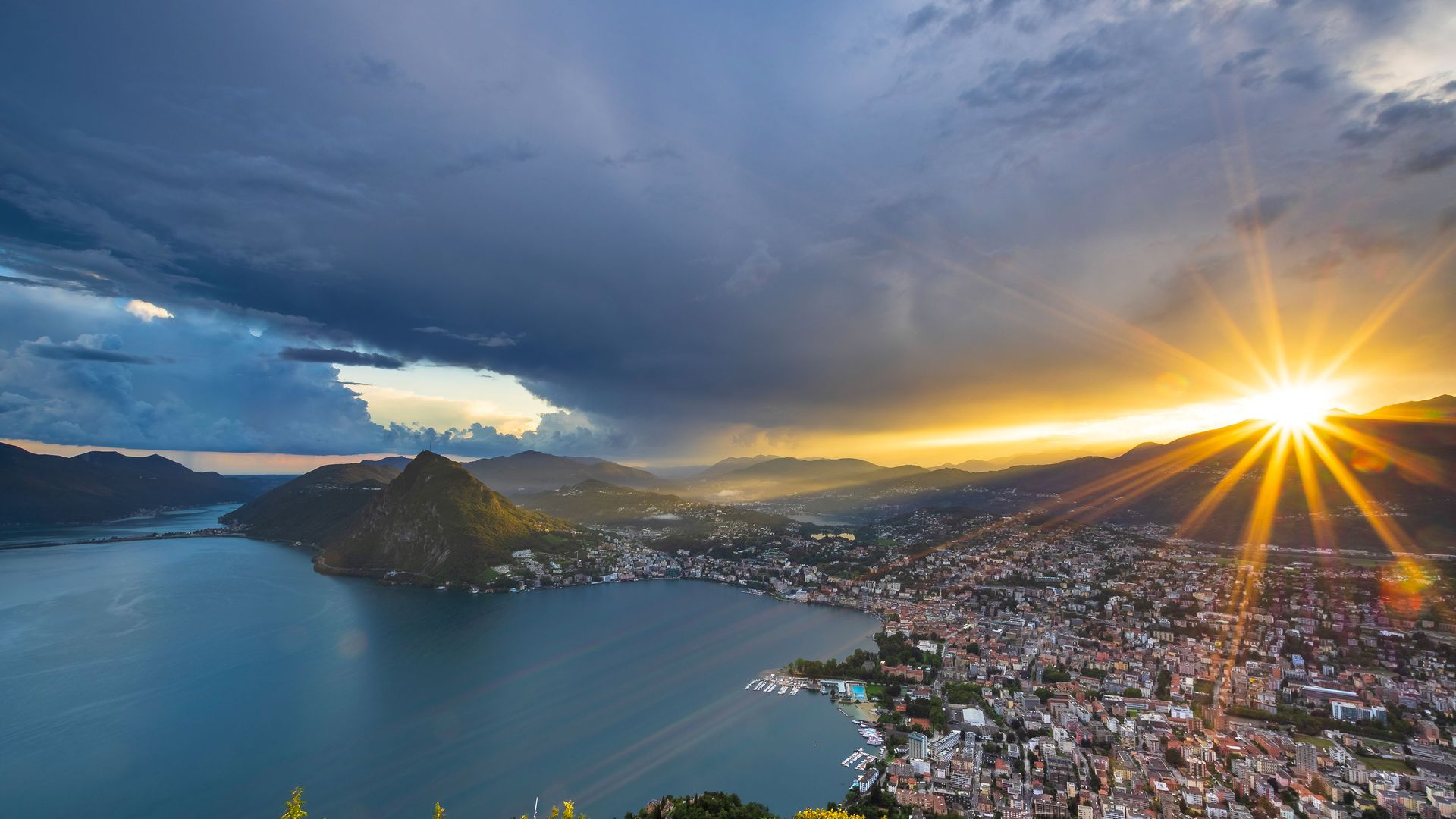 View of Lugano from Monte Brè
