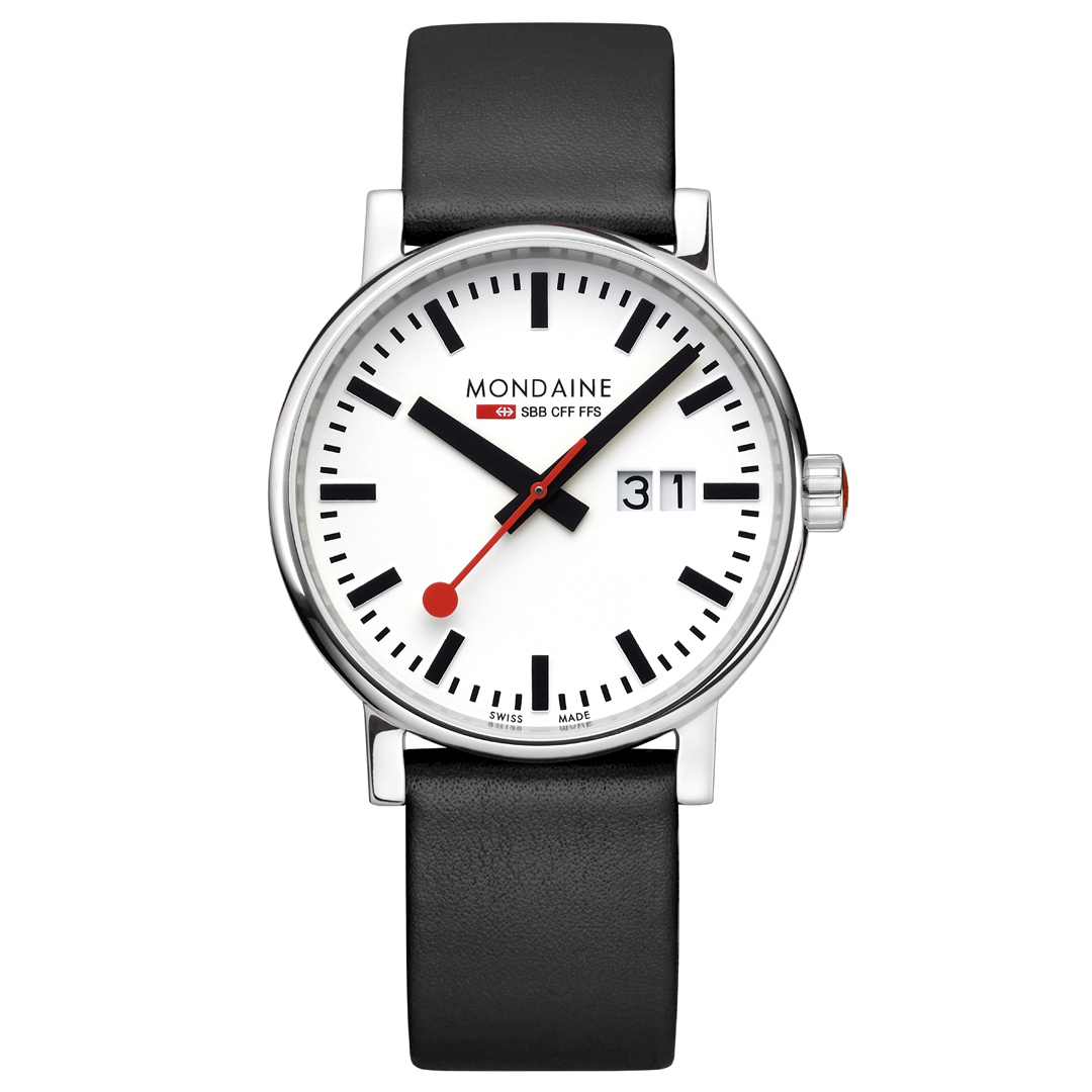 Wristwatch with black strap from Mondaine