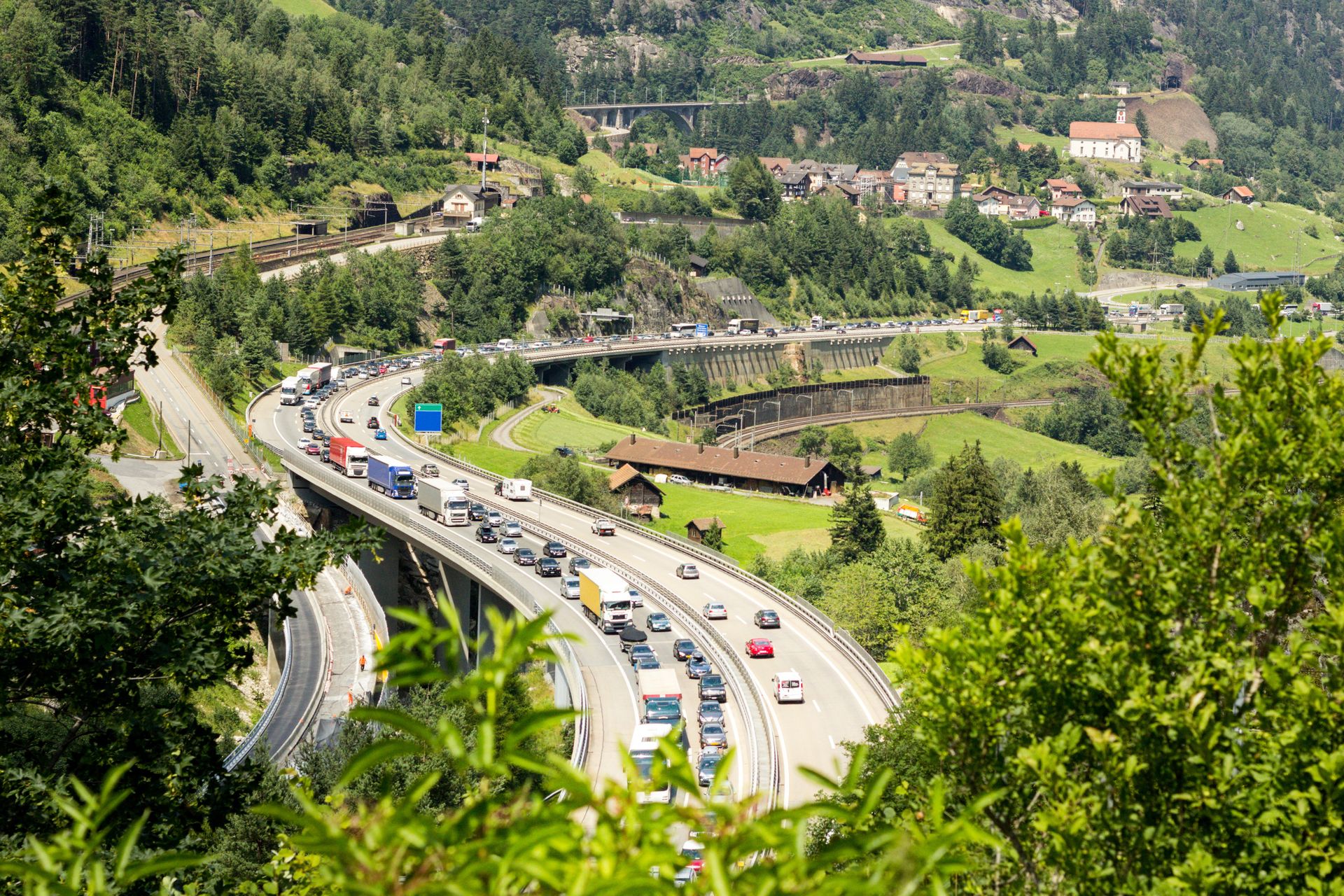 Stau am Gotthard