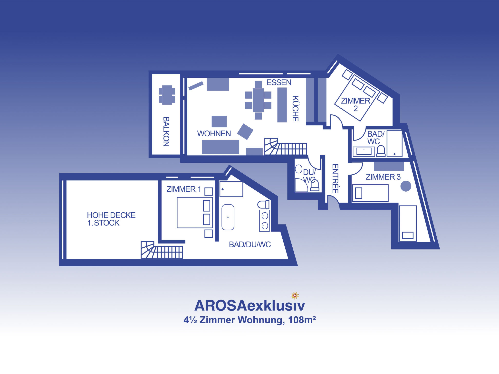 interhome-Panoramablick Appartement/Fewo, Bad, WC, 6-Bettwohnung