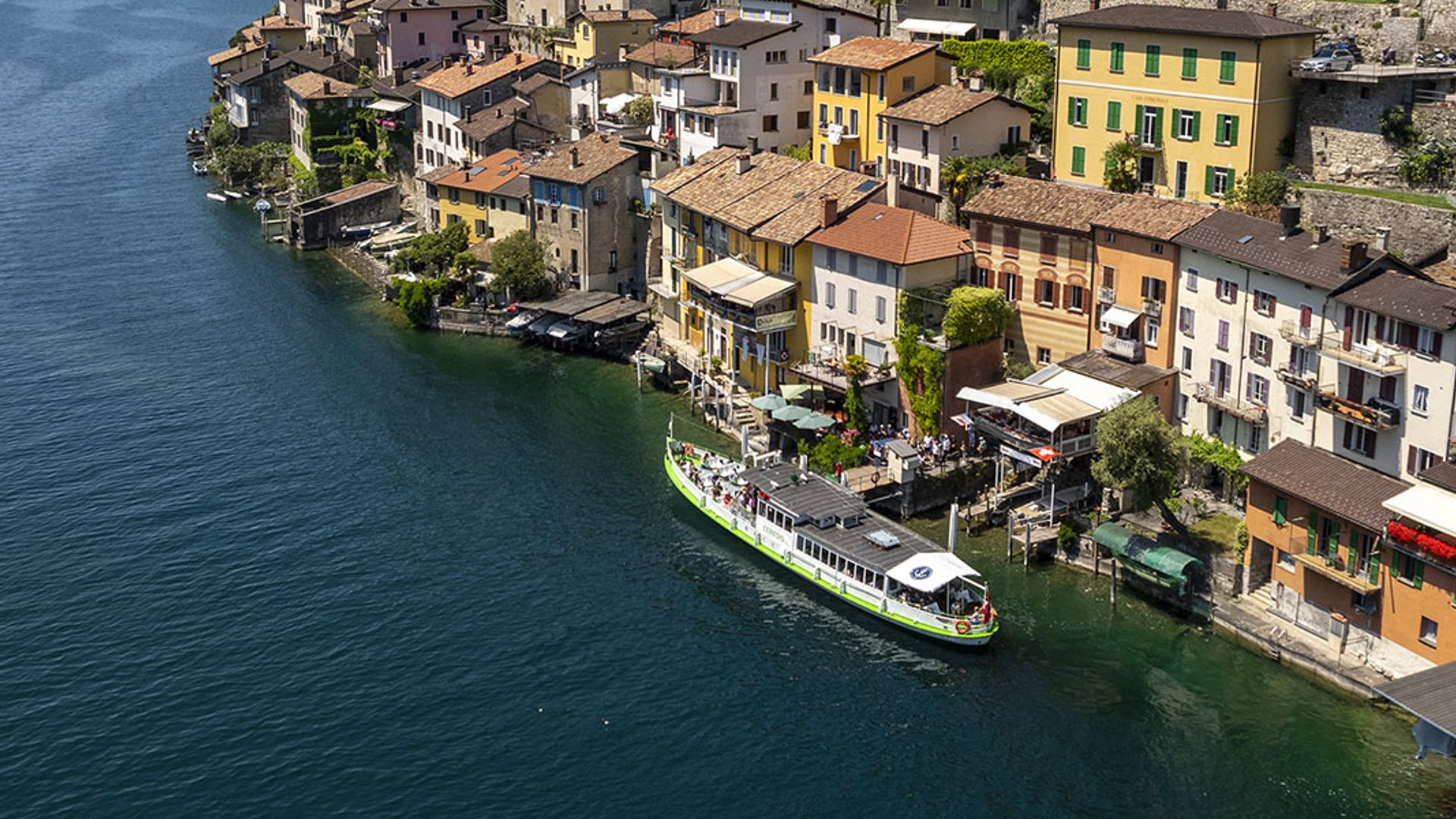 Aerial view of the village of Gandria